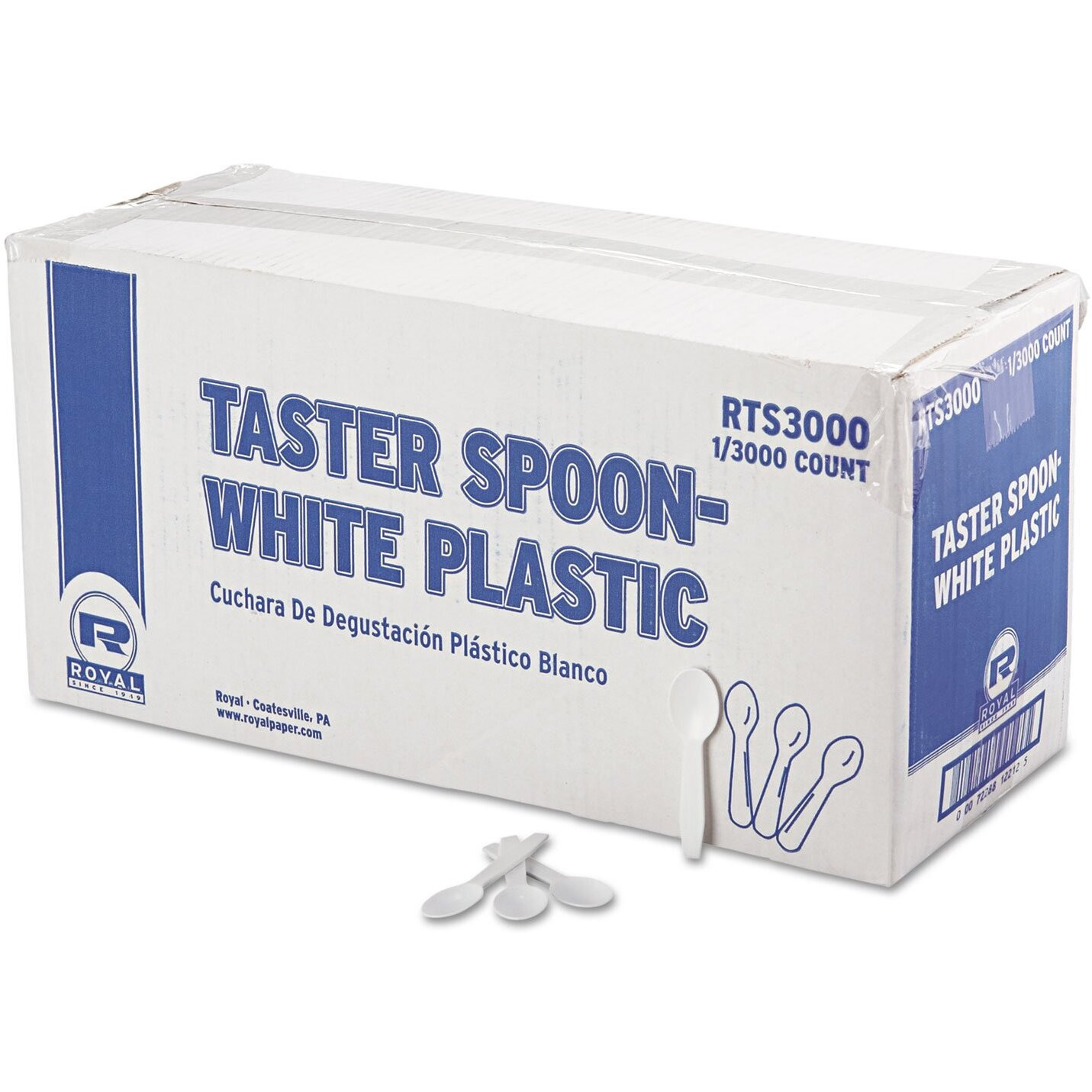 Royal Paper Products RPP RTS3000 Taster Spoons - Polystyrene  White & 3000 per Case
