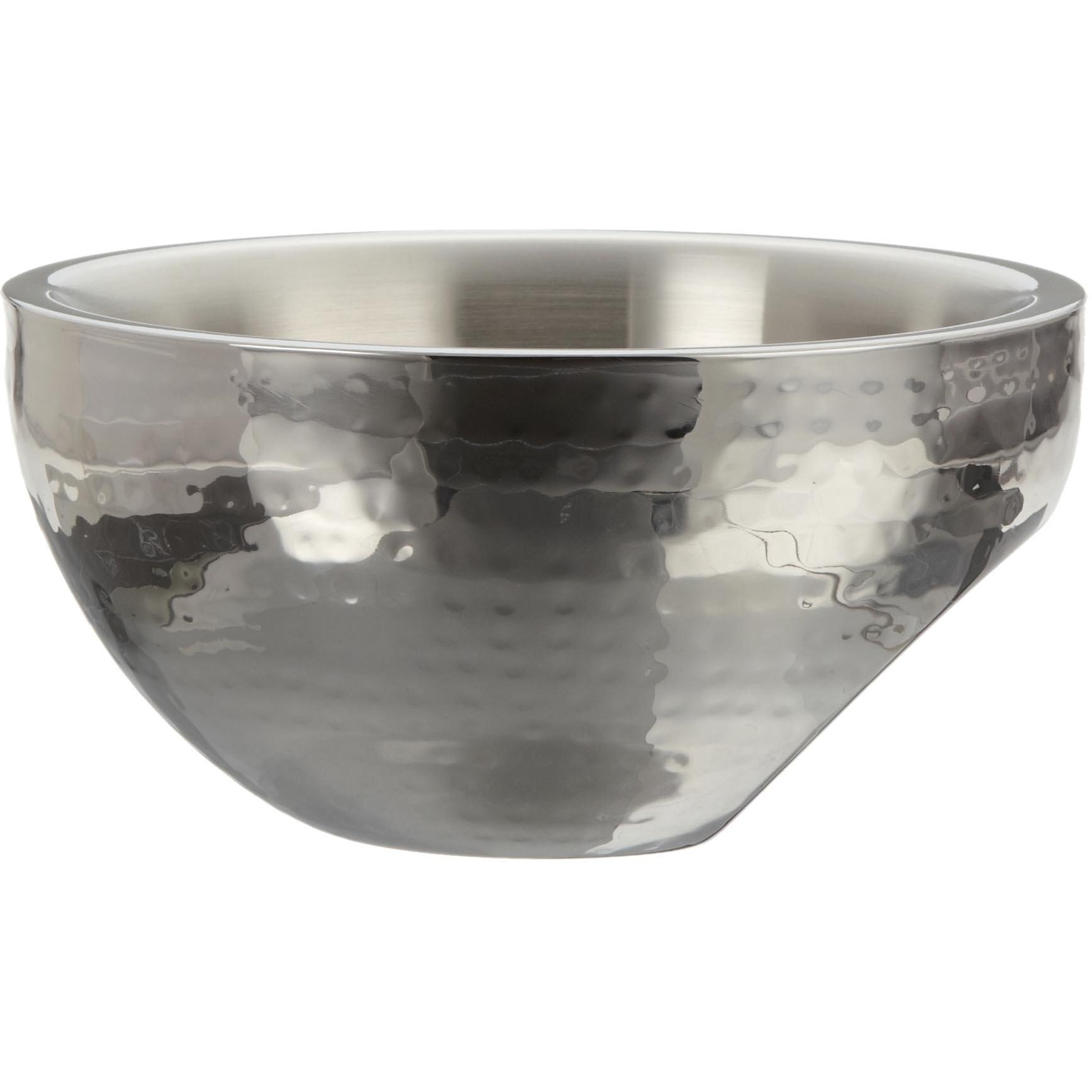 Leeber 72683 Hammered Dual Angle Bowl  DW - 10 in
