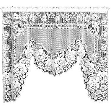 Heritage Lace 2860W-S Victorian Rose Swag - White