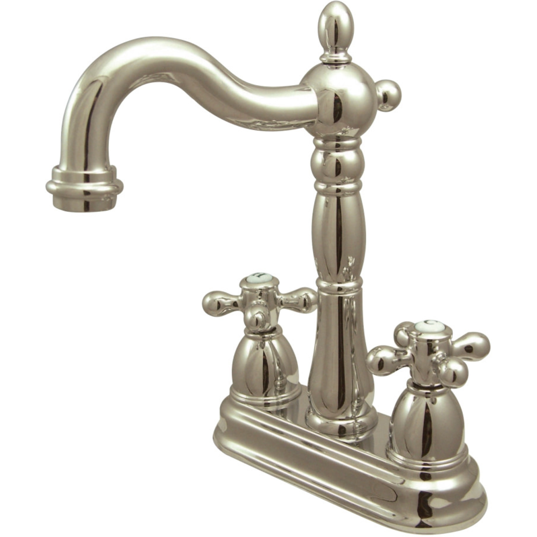 Kingston Brass KB1496AX Bar Faucet without Pop-Up Rod, Polished Nickel