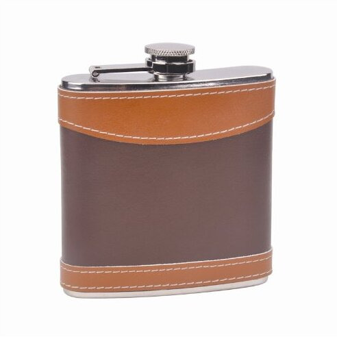 6oz Leather Wrapped Hip Flask