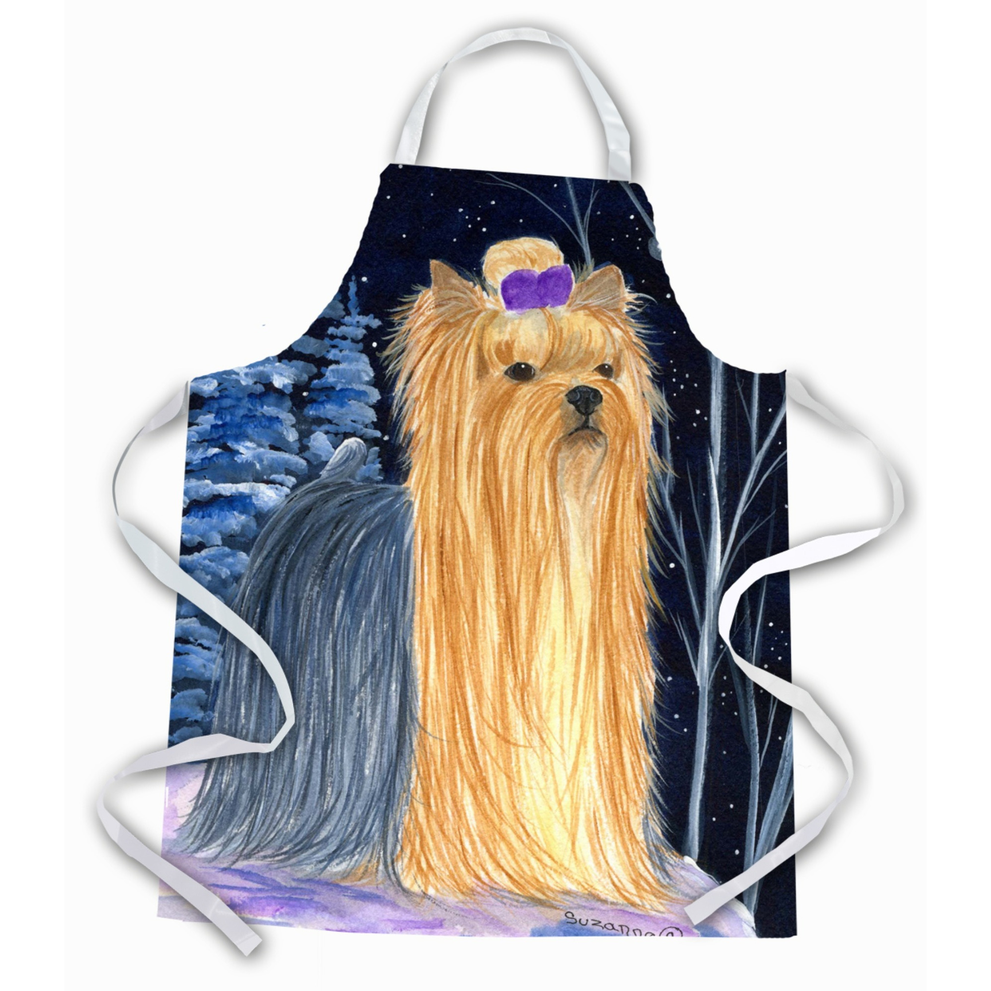 &quotCaroline's Treasures SS8365APRON Starry Night Yorkie Apron, Large, Multicolor"