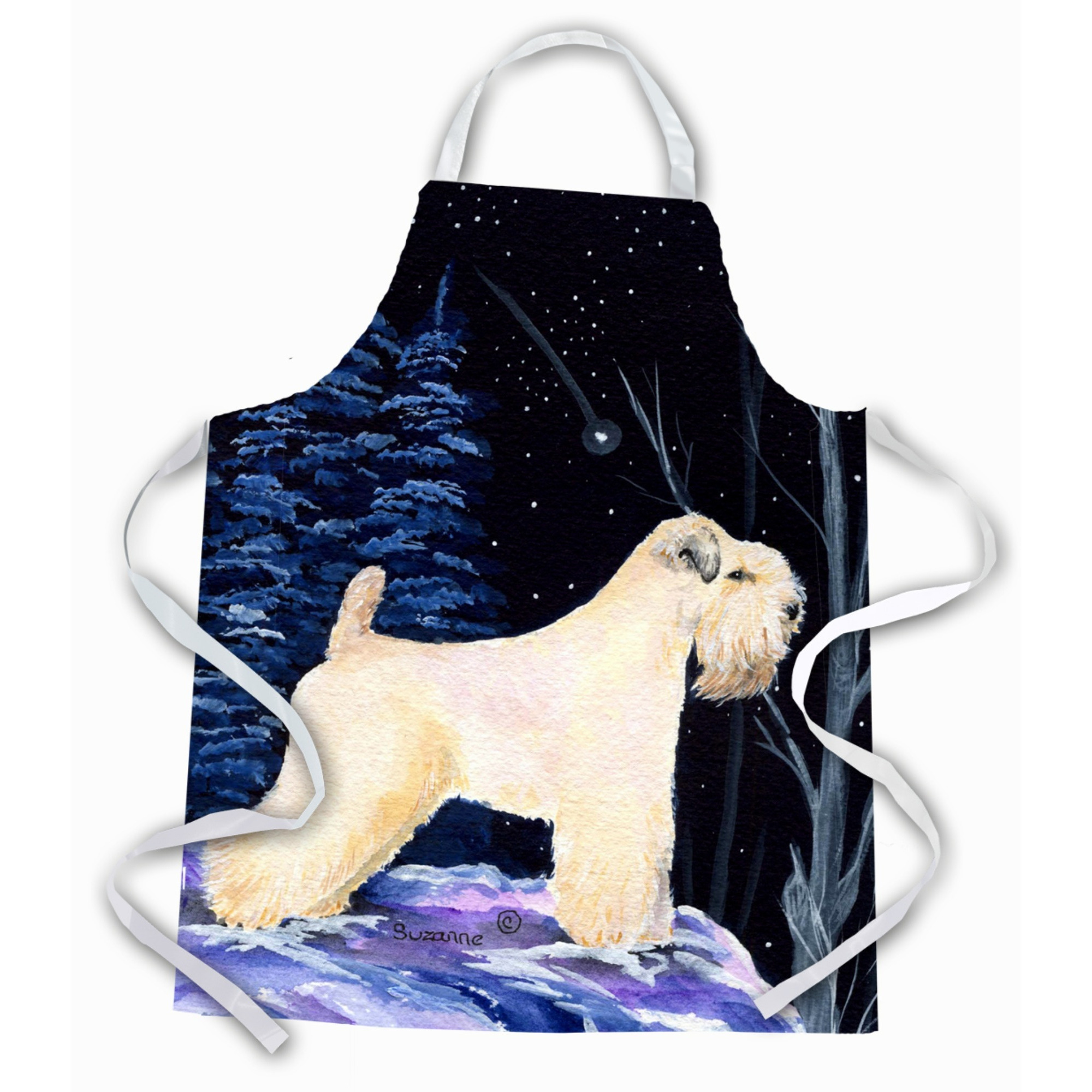 &quotCaroline's Treasures SS8386APRON Starry Night Wheaten Terrier Soft Coated Apron, Large, Multicolor"