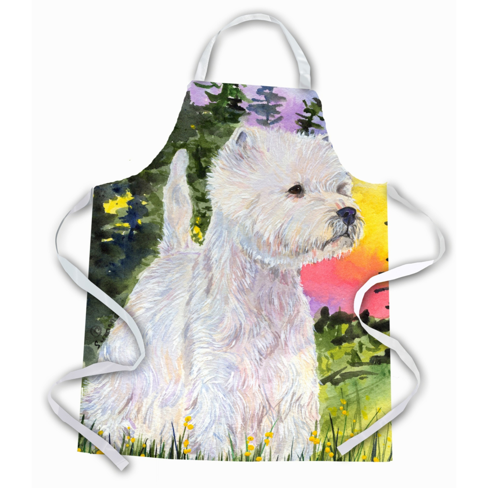 &quotCaroline's Treasures SS1067APRON Westie Apron, Large, Multicolor"