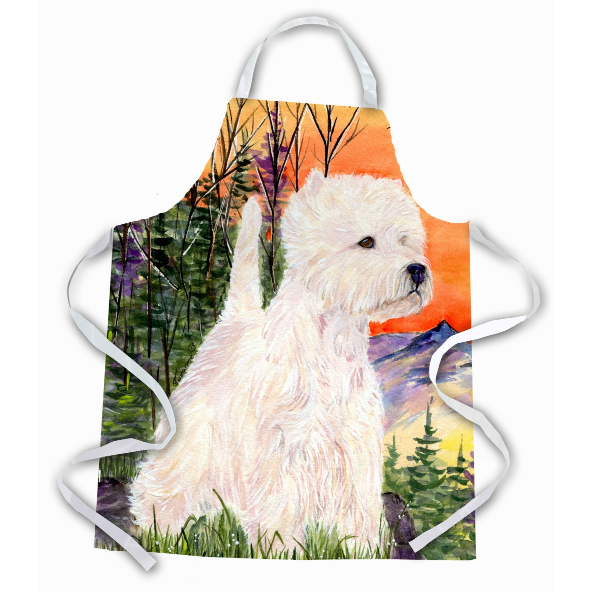 &quotCaroline's Treasures SS1013APRON Westie Apron, Large, Multicolor"