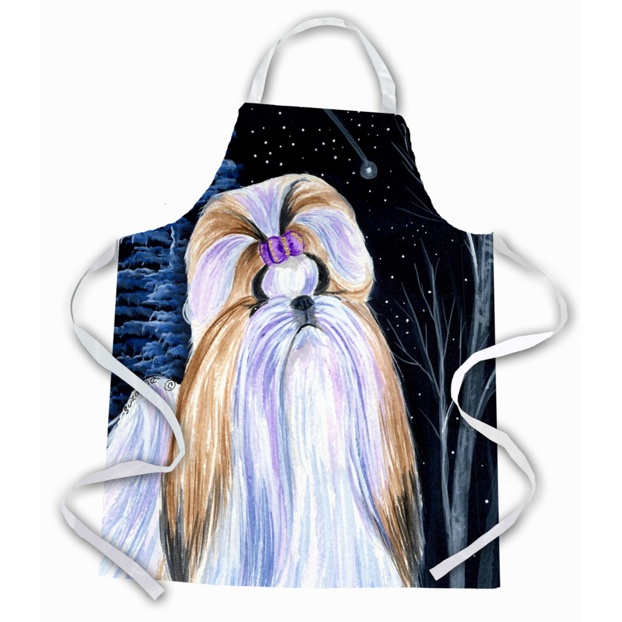 &quotCaroline's Treasures SS8381APRON Starry Night Shih Tzu Apron, Large, Multicolor"