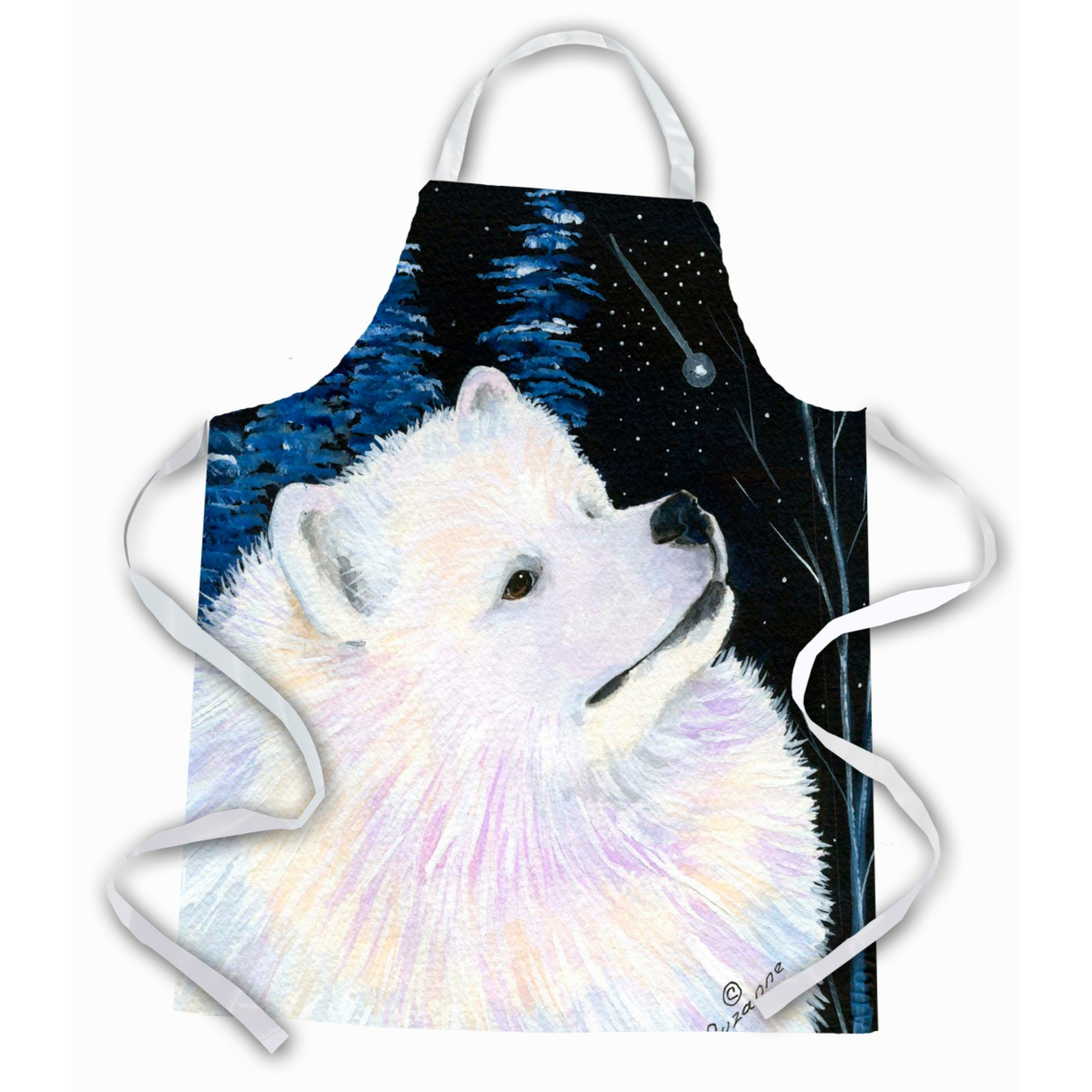 &quotCaroline's Treasures SS8376APRON Starry Night Samoyed Apron, Large, Multicolor"