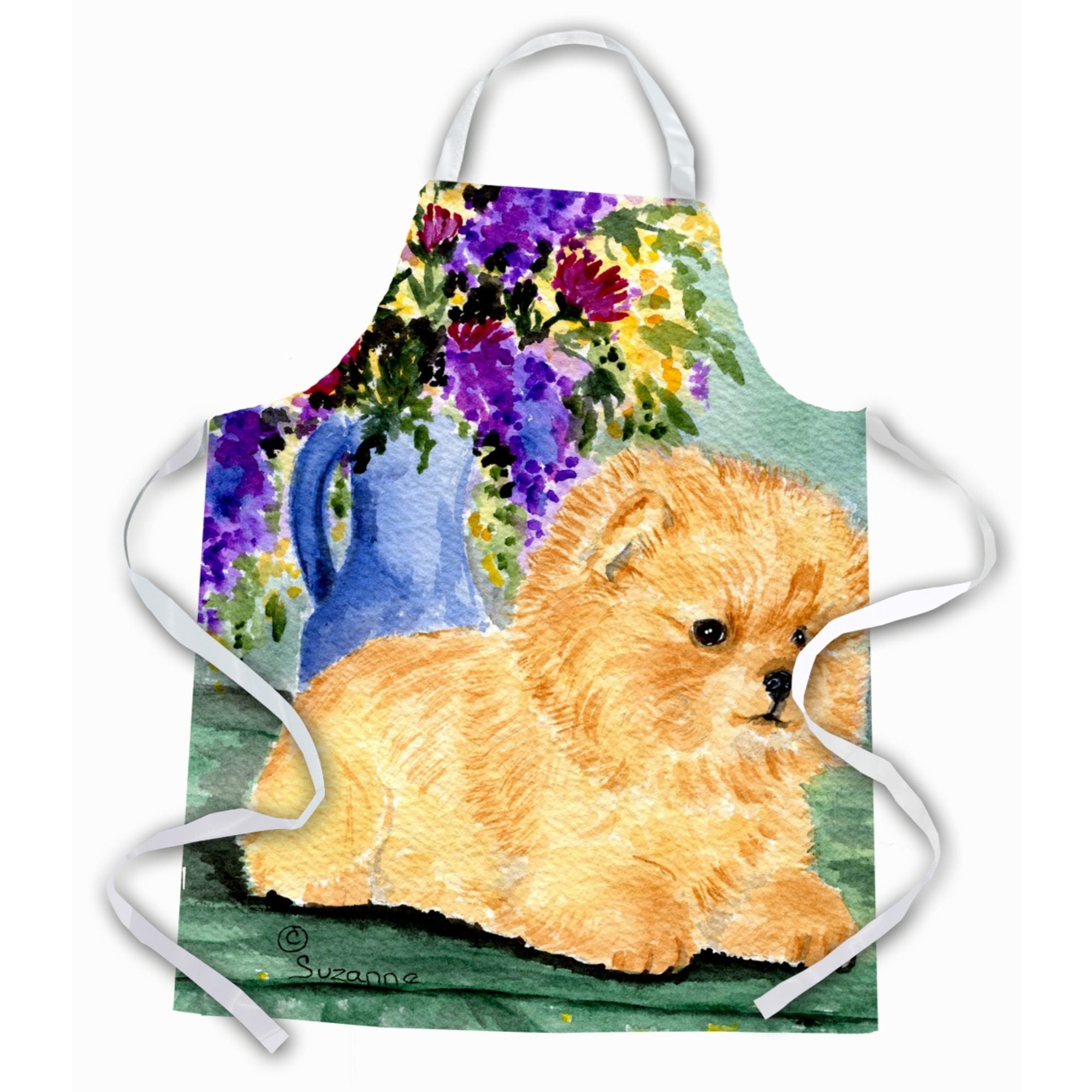 &quotCaroline's Treasures SS8302APRON Pomeranian Apron, Large, Multicolor"