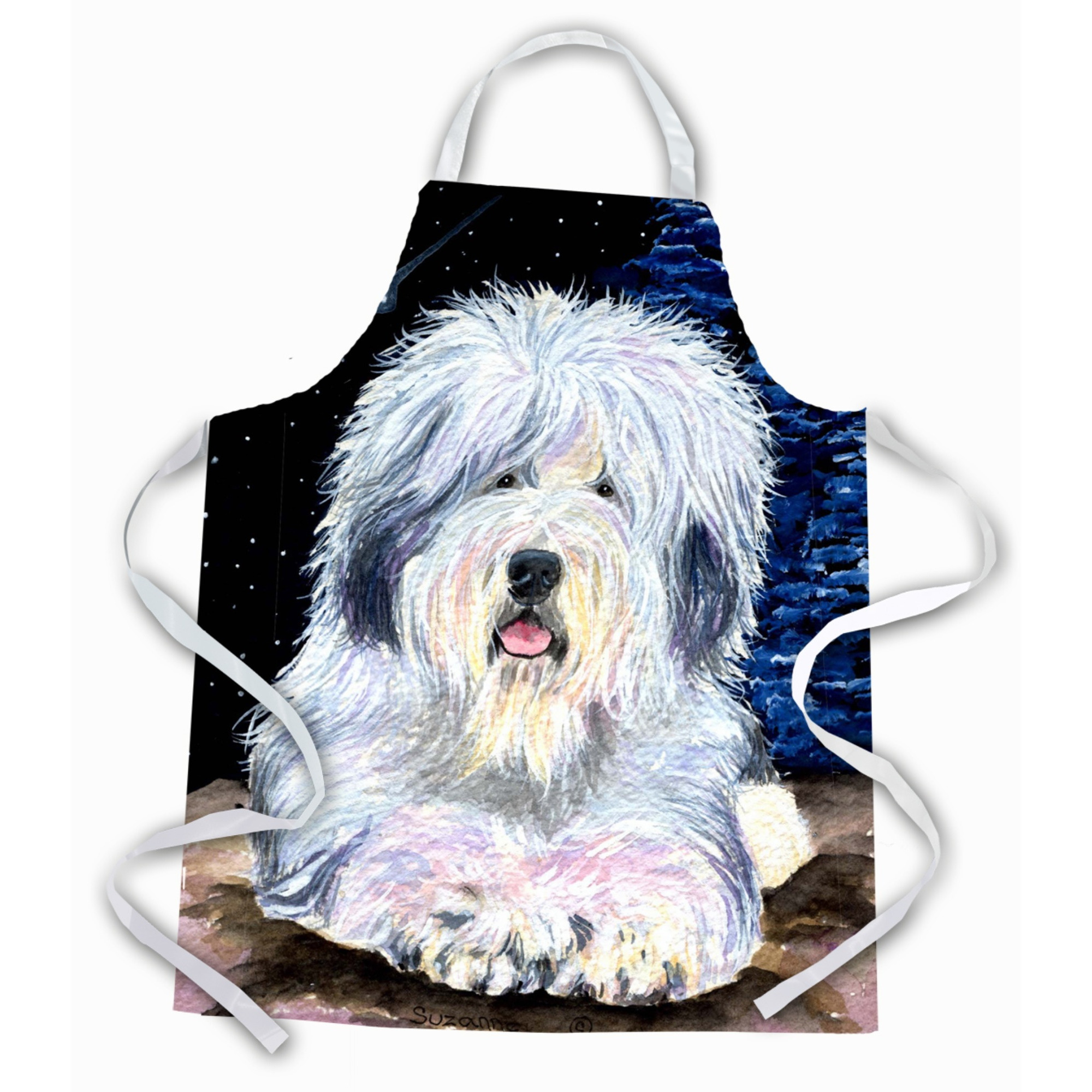 &quotCaroline's Treasures SS8443APRON Starry Night Old English Sheepdog Apron, Large, Multicolor"