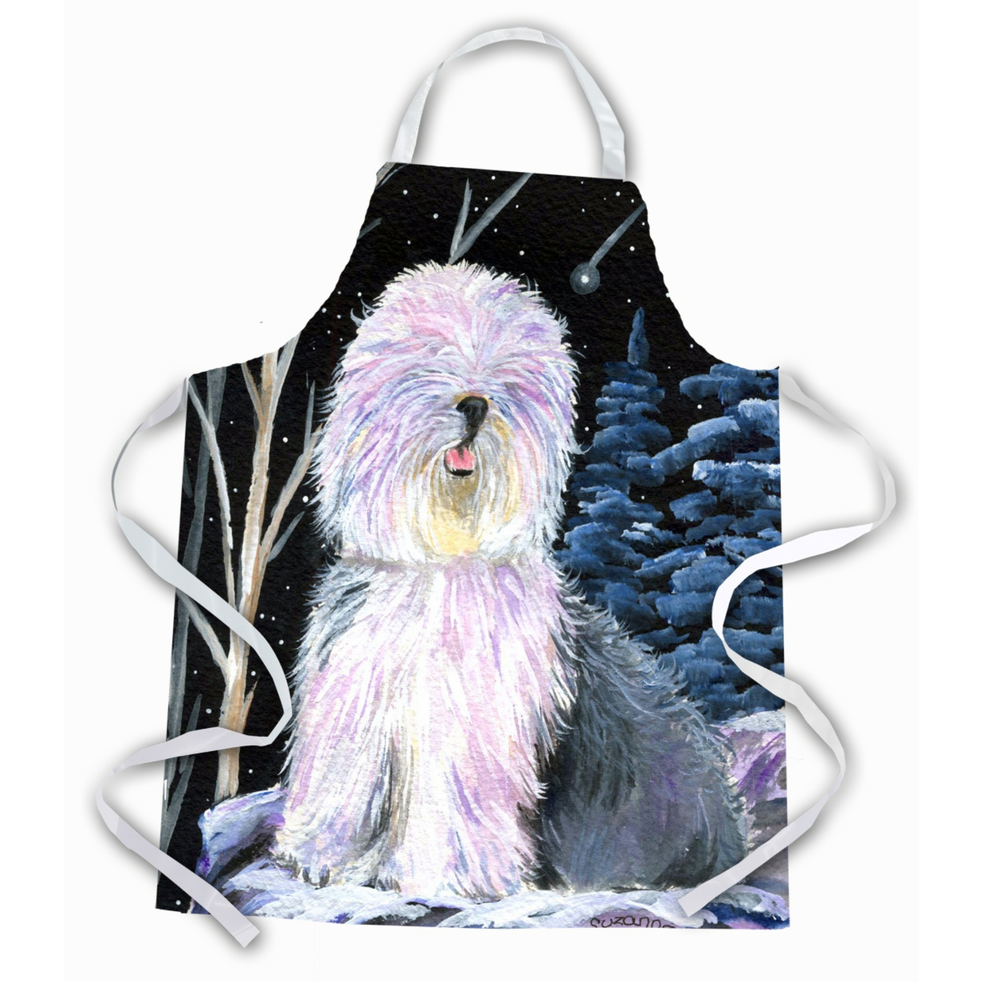 &quotCaroline's Treasures SS8409APRON Starry Night Old English Sheepdog Apron, Large, Multicolor"