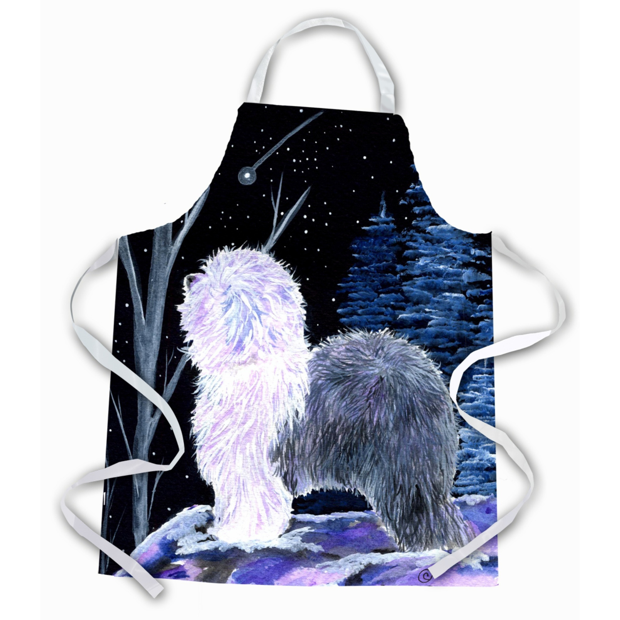 &quotCaroline's Treasures SS8401APRON Starry Night Old English Sheepdog Apron, Large, Multicolor"