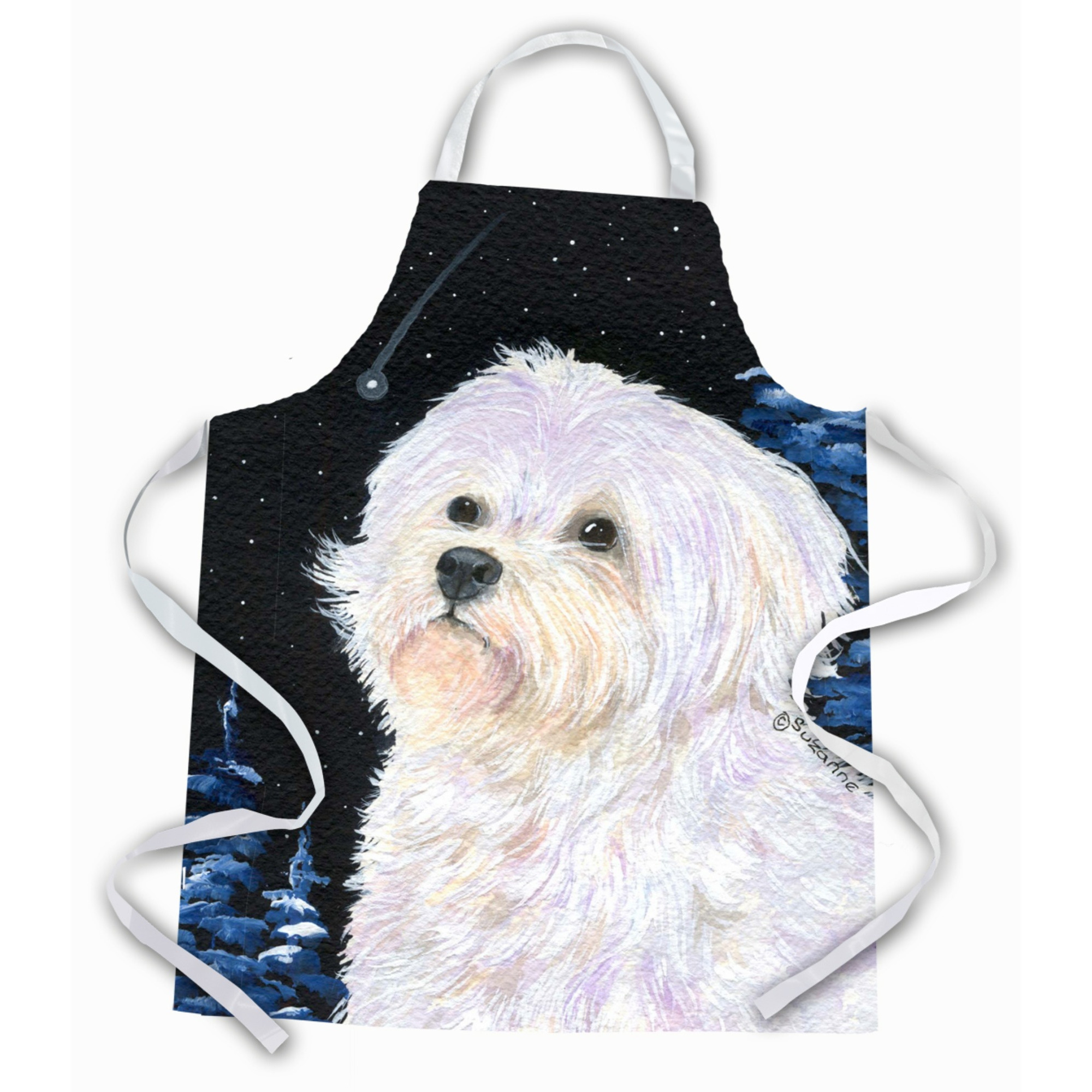 &quotCaroline's Treasures SS8461APRON Starry Night Maltese Apron, Large, Multicolor"