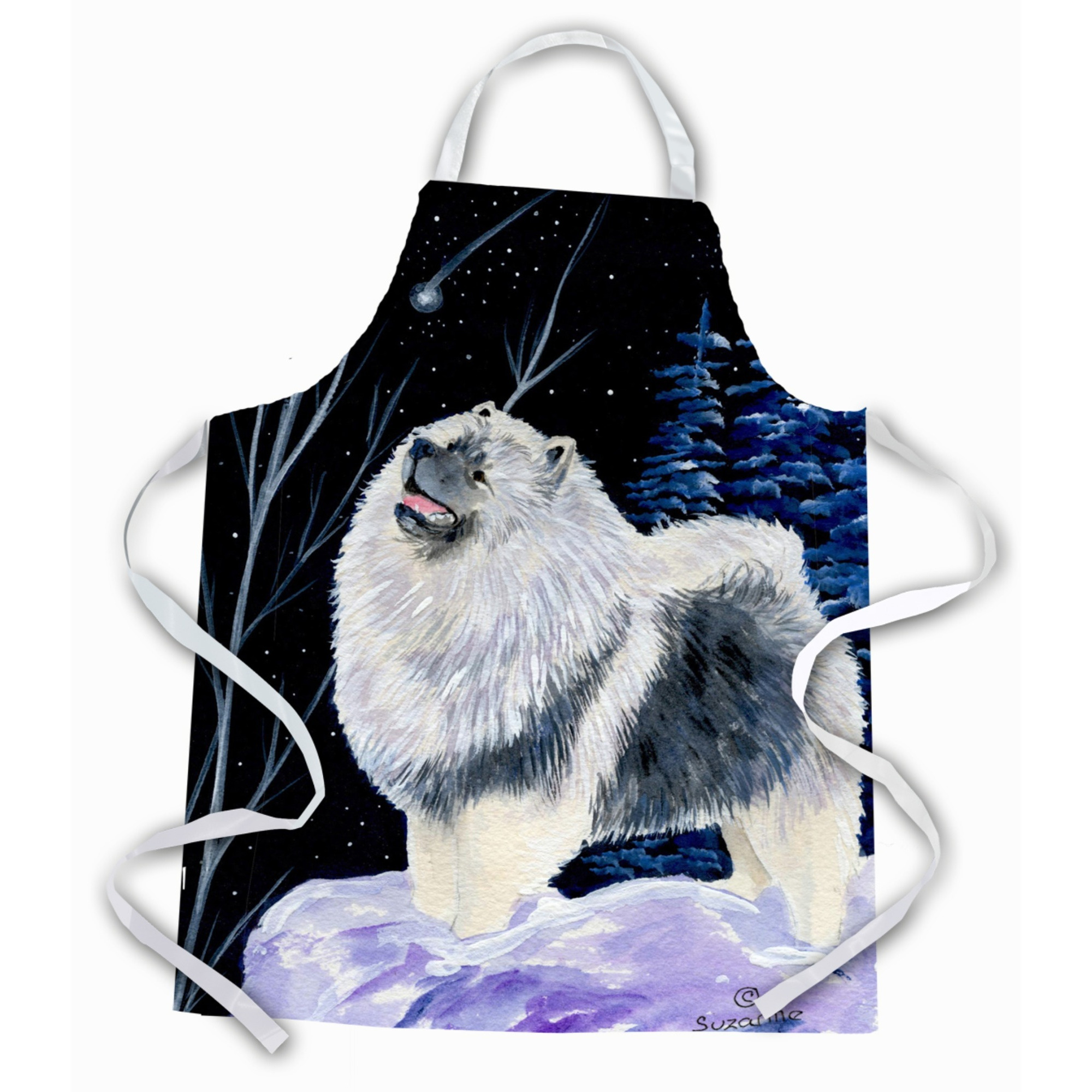 &quotCaroline's Treasures SS8357APRON Starry Night Keeshond Apron, Large, Multicolor"