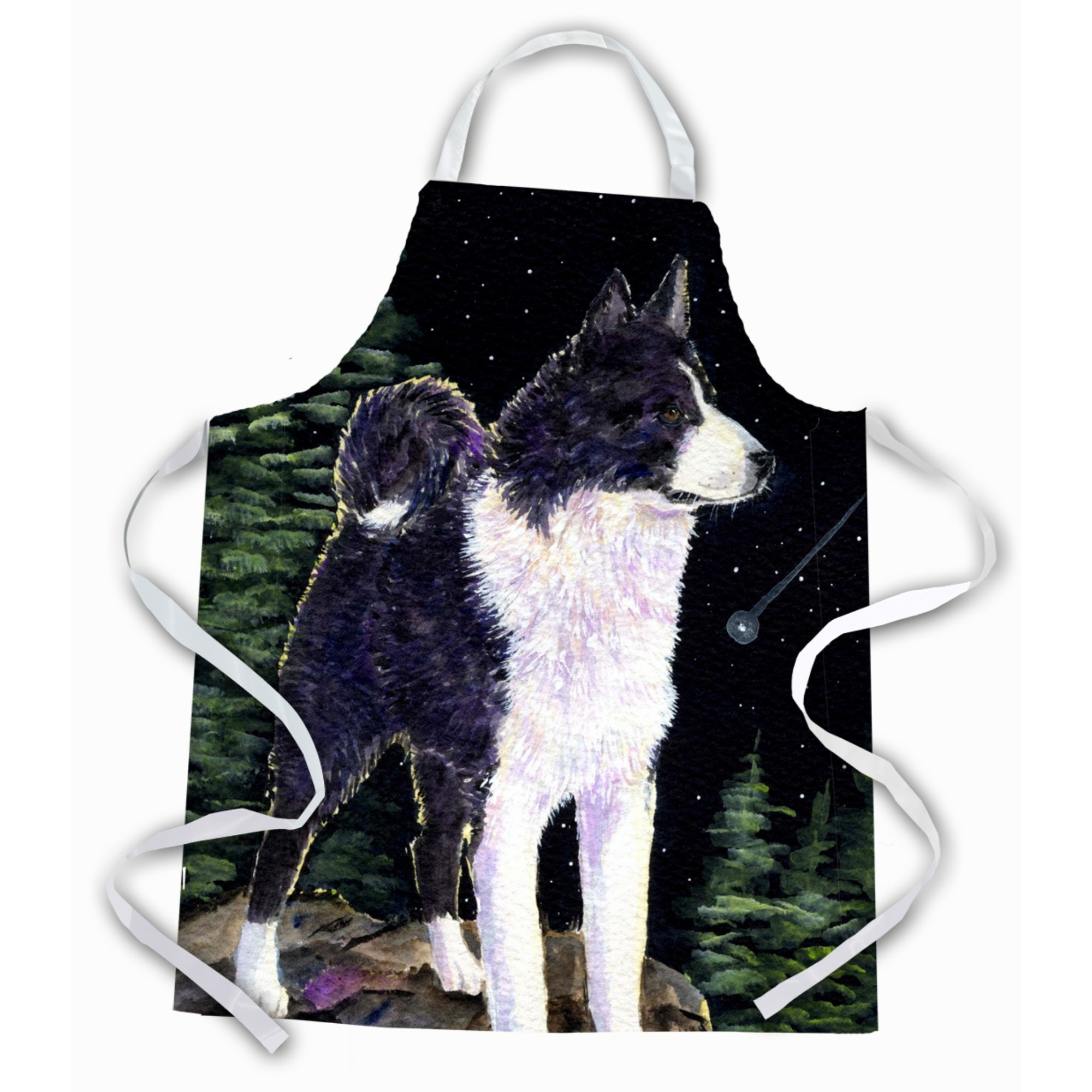 &quotCaroline's Treasures SS8483APRON Starry Night Karelian Bear Dog Apron, Large, Multicolor"