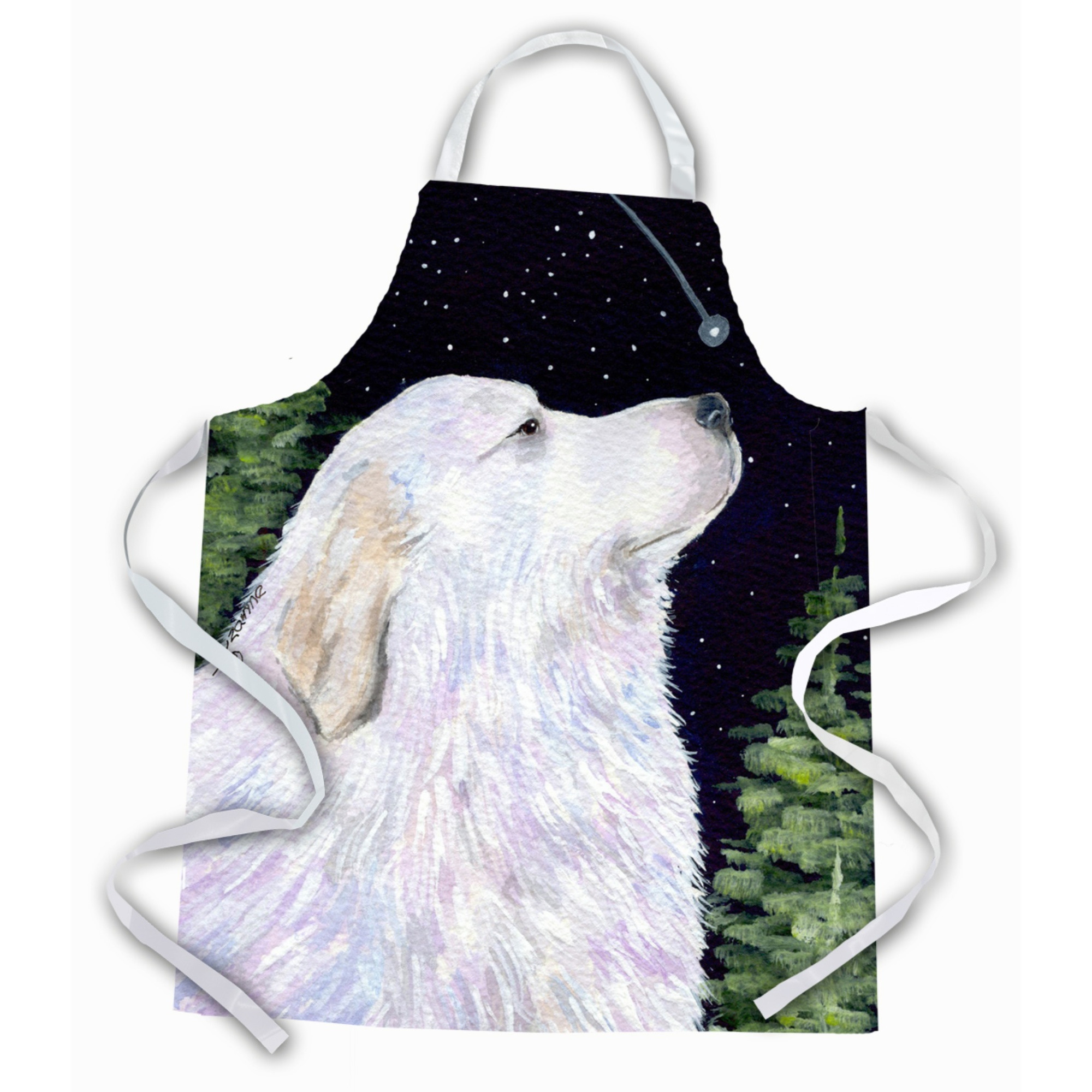 &quotCaroline's Treasures SS8470APRON Starry Night Great Pyrenees Apron, Large, Multicolor"