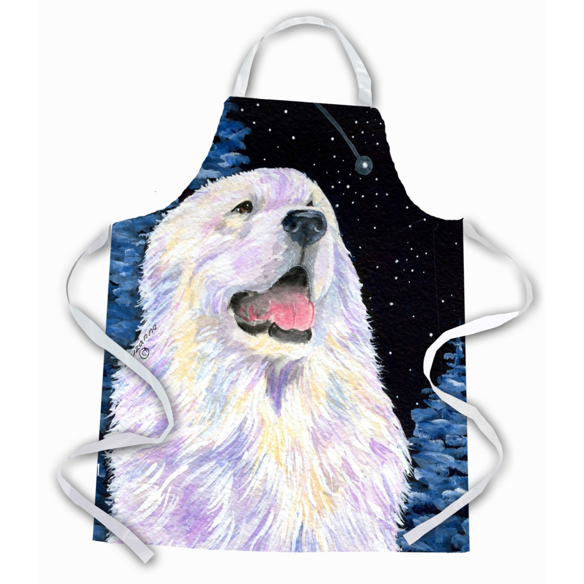 &quotCaroline's Treasures SS8466APRON Starry Night Great Pyrenees Apron, Large, Multicolor"