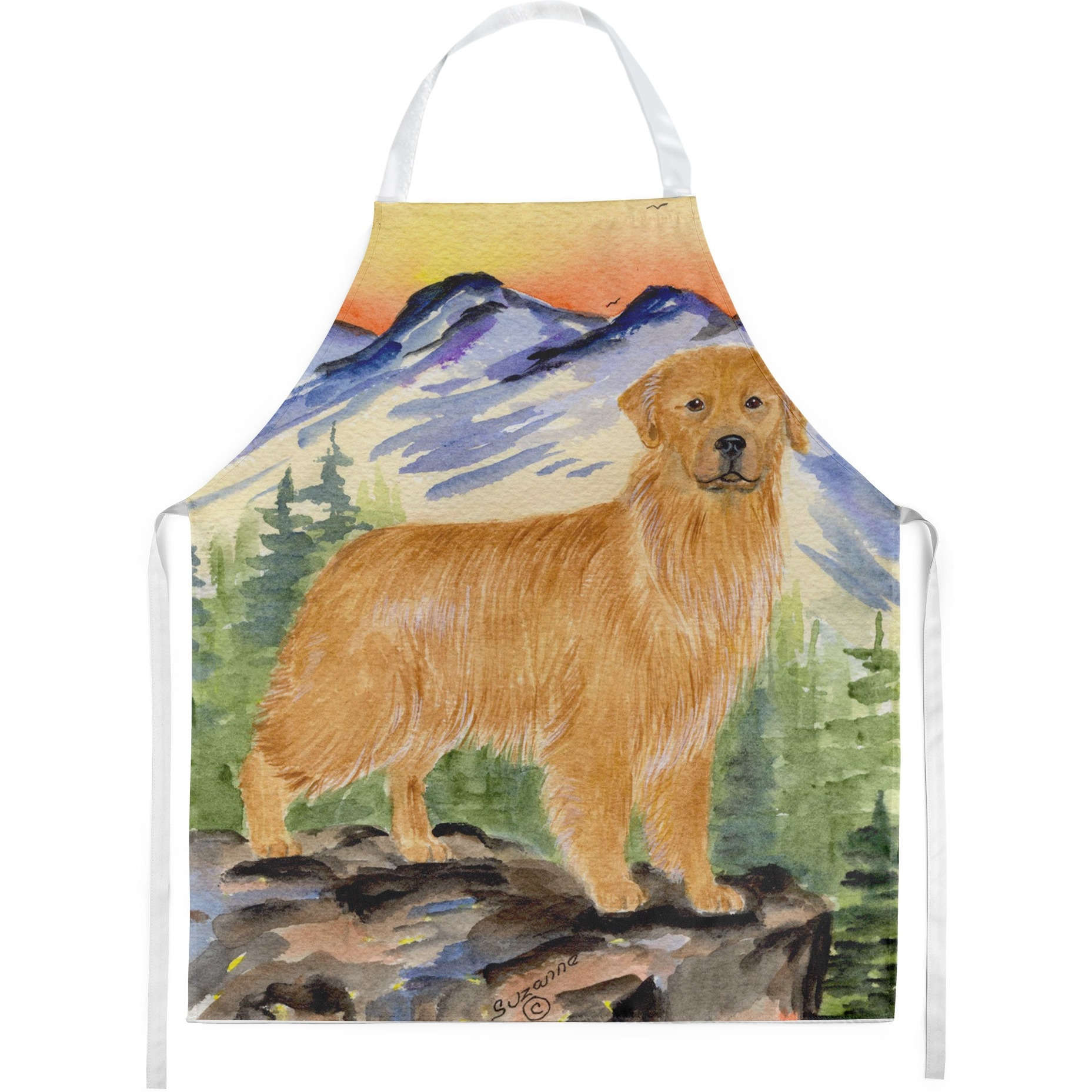 &quotCaroline's Treasures SS8163APRON Golden Retriever Apron, Large, Multicolor"
