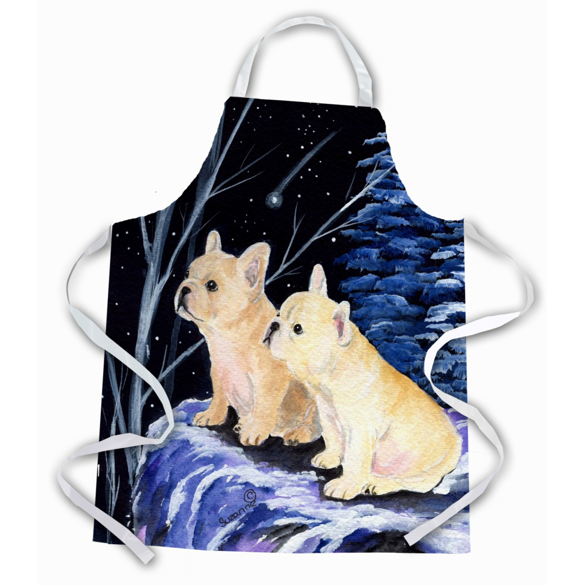 &quotCaroline's Treasures SS8395APRON Starry Night French Bulldog Apron, Large, Multicolor"