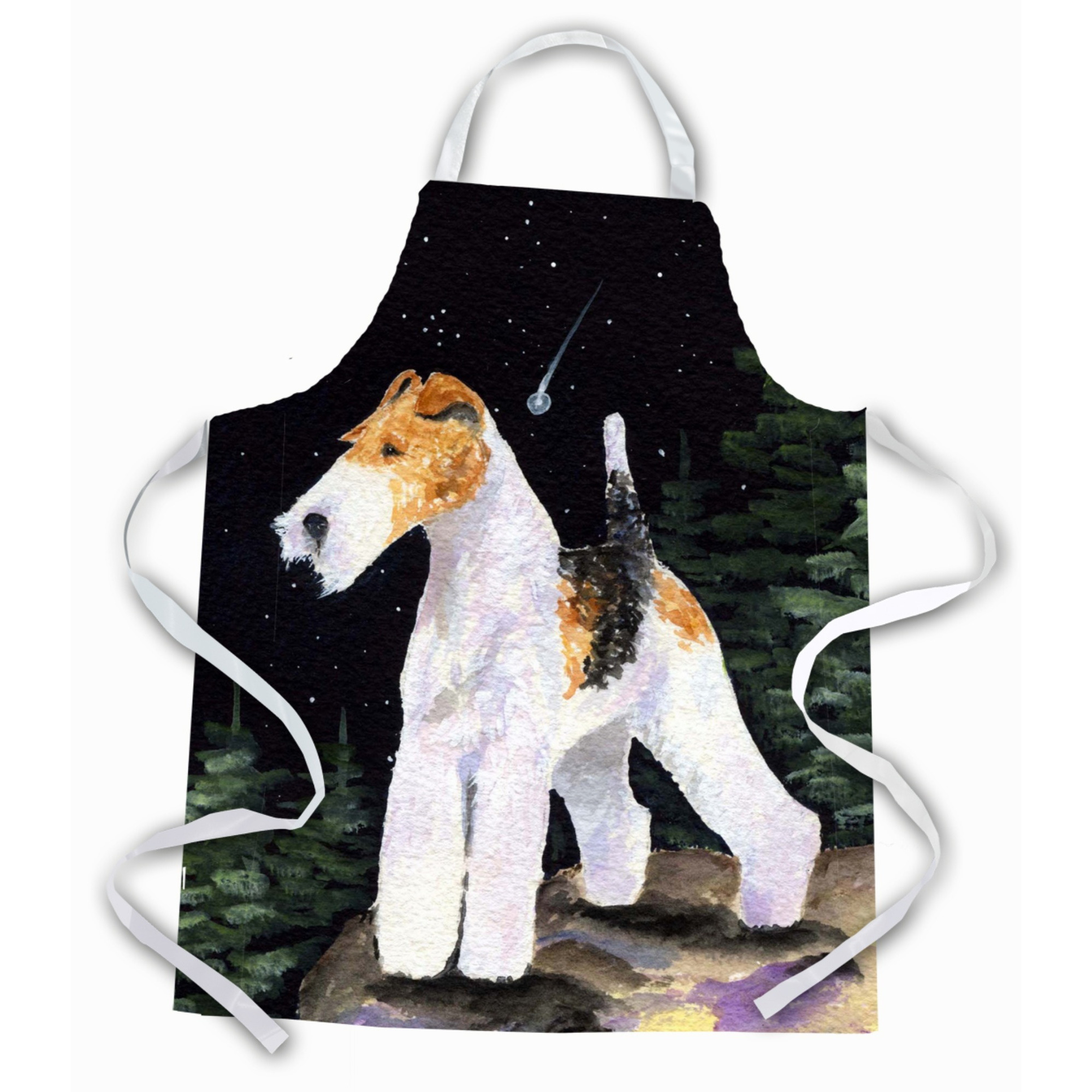 &quotCaroline's Treasures SS8503APRON Starry Night Fox Terrier Apron, Large, Multicolor"