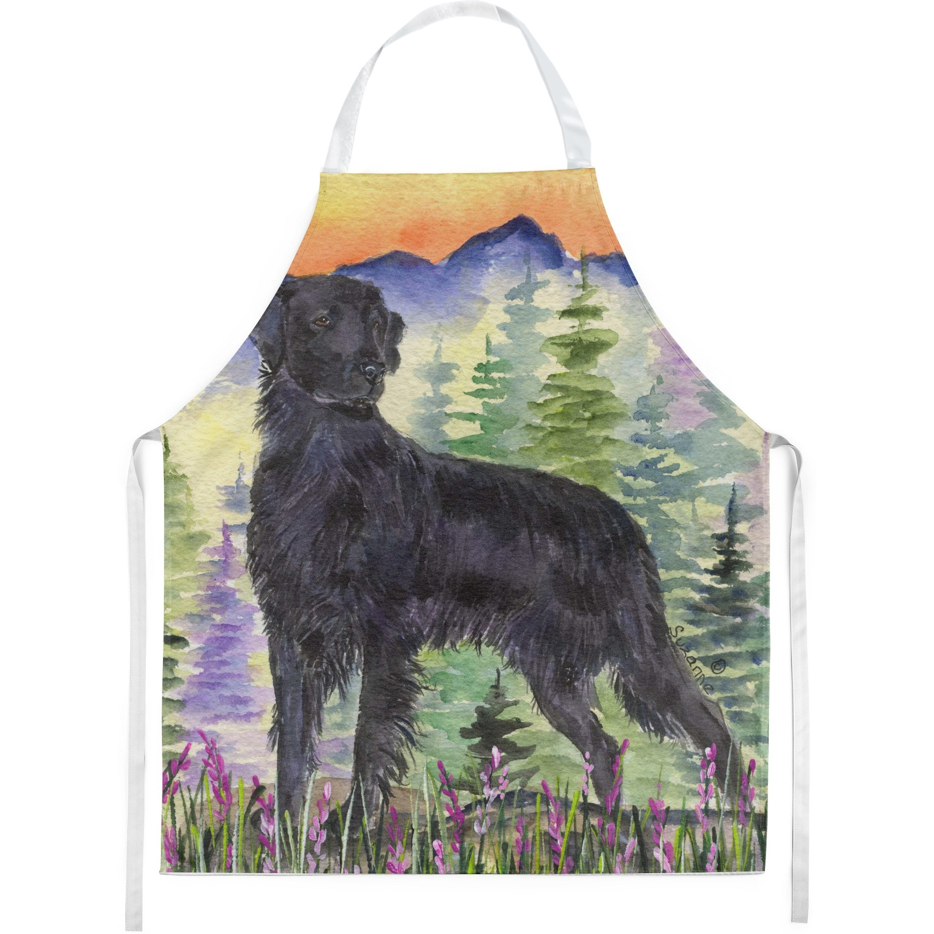 &quotCaroline's Treasures SS8263APRON Flat Coated Retriever Apron, Large, Multicolor"