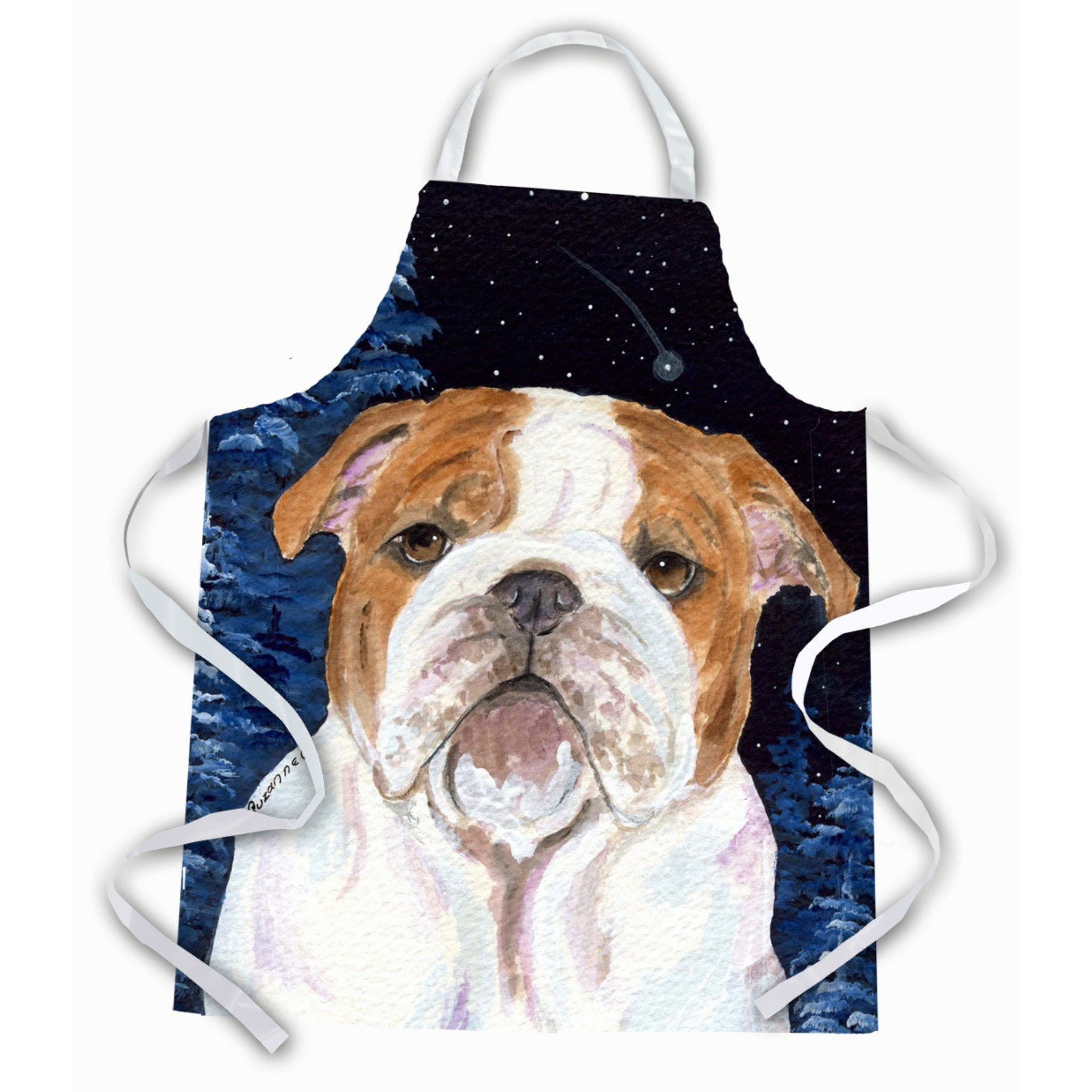 &quotCaroline's Treasures SS8447APRON Starry Night English Bulldog Apron, Large, Multicolor"