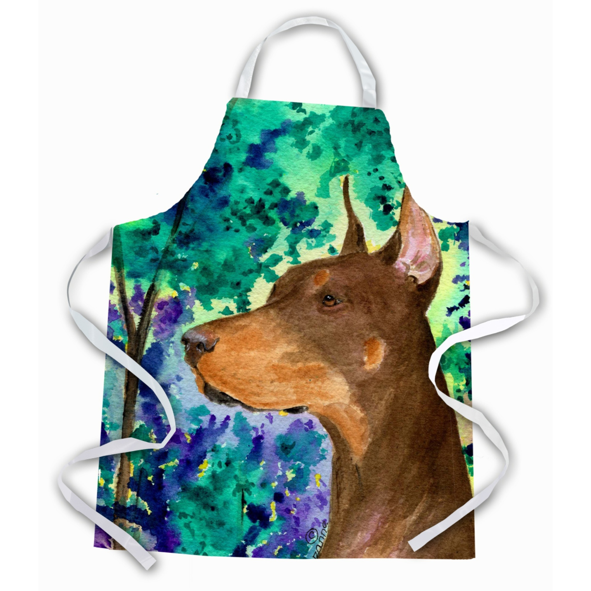&quotCaroline's Treasures SS8457APRON Doberman Apron, Large, Multicolor"