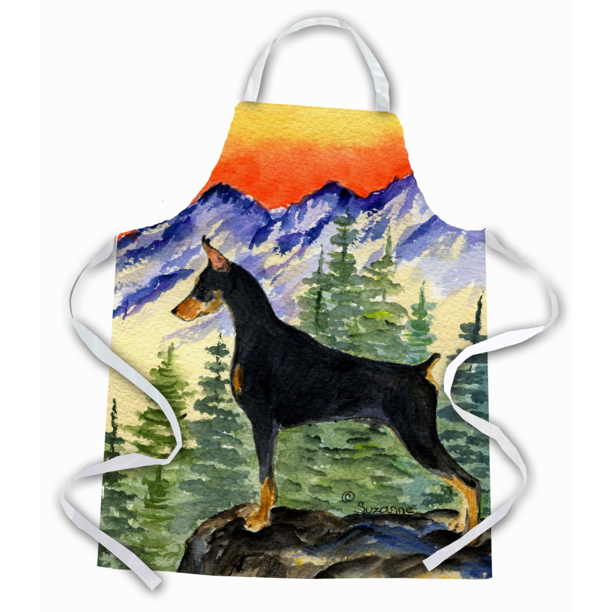 &quotCaroline's Treasures SS8284APRON Doberman Apron, Large, Multicolor"