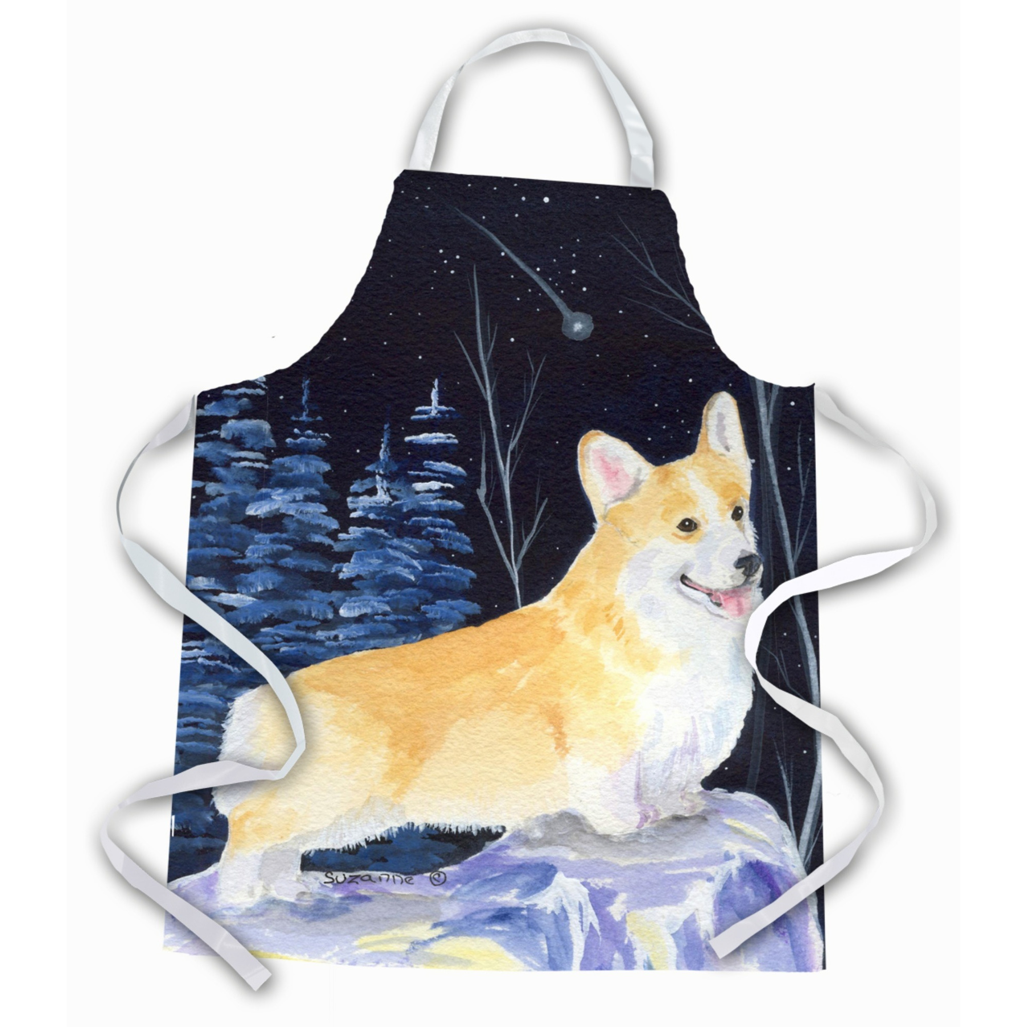 &quotCaroline's Treasures SS8353APRON Starry Night Corgi Apron, Large, Multicolor"