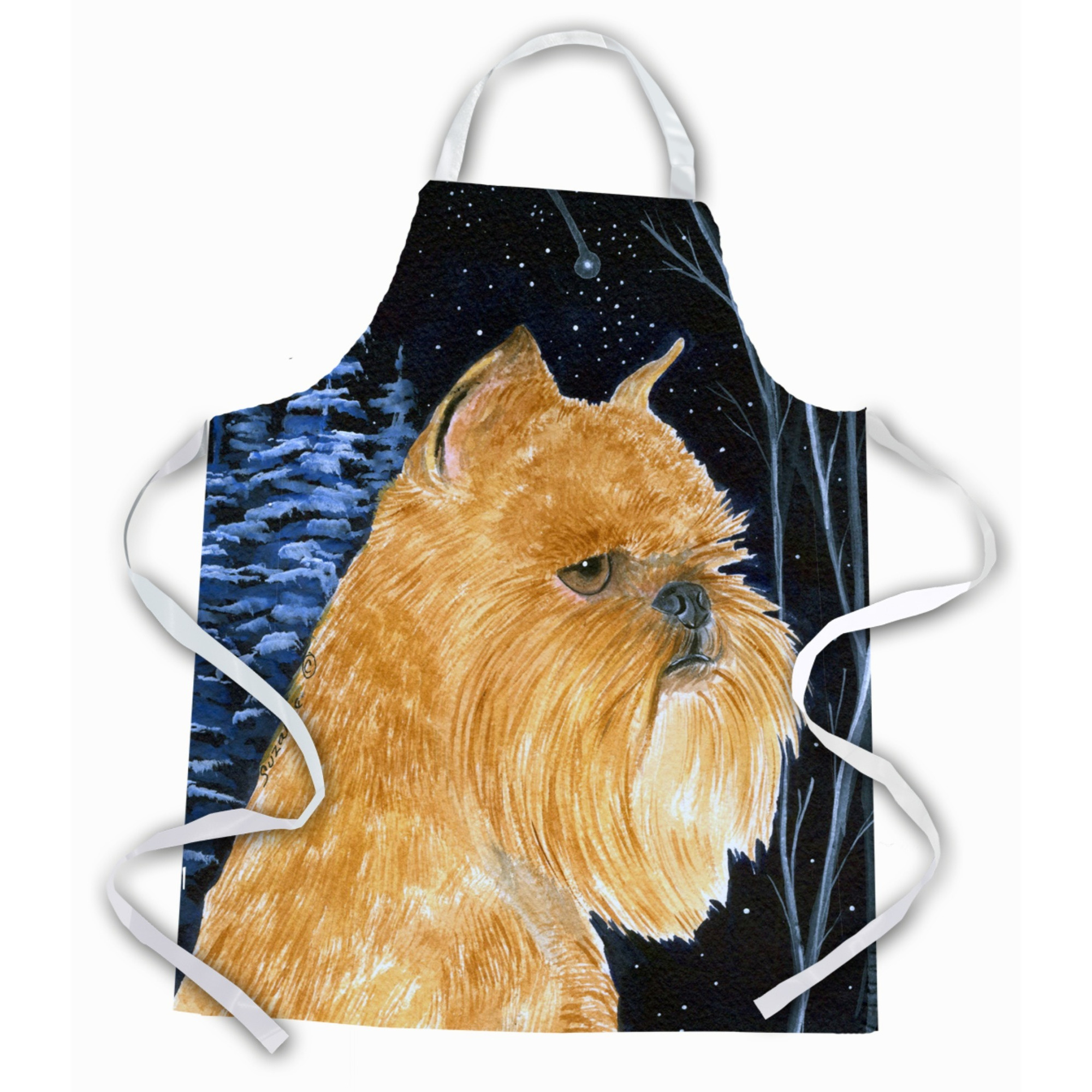 &quotCaroline's Treasures SS8362APRON Starry Night Brussels Griffon Apron, Large, Multicolor"