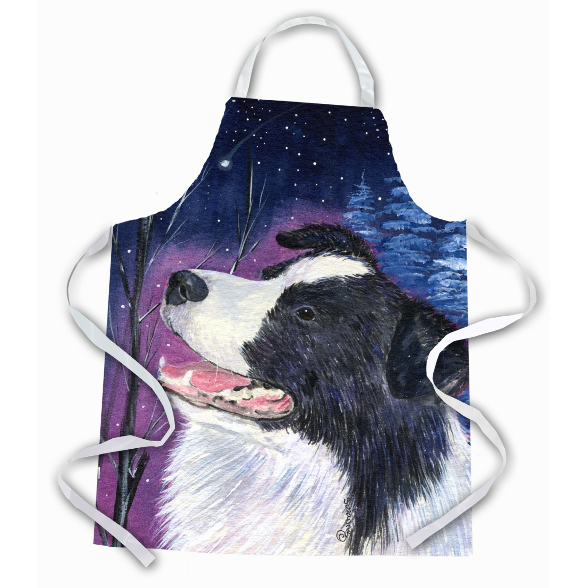 &quotCaroline's Treasures SS8369APRON Starry Night Border Collie Apron, Large, Multicolor"