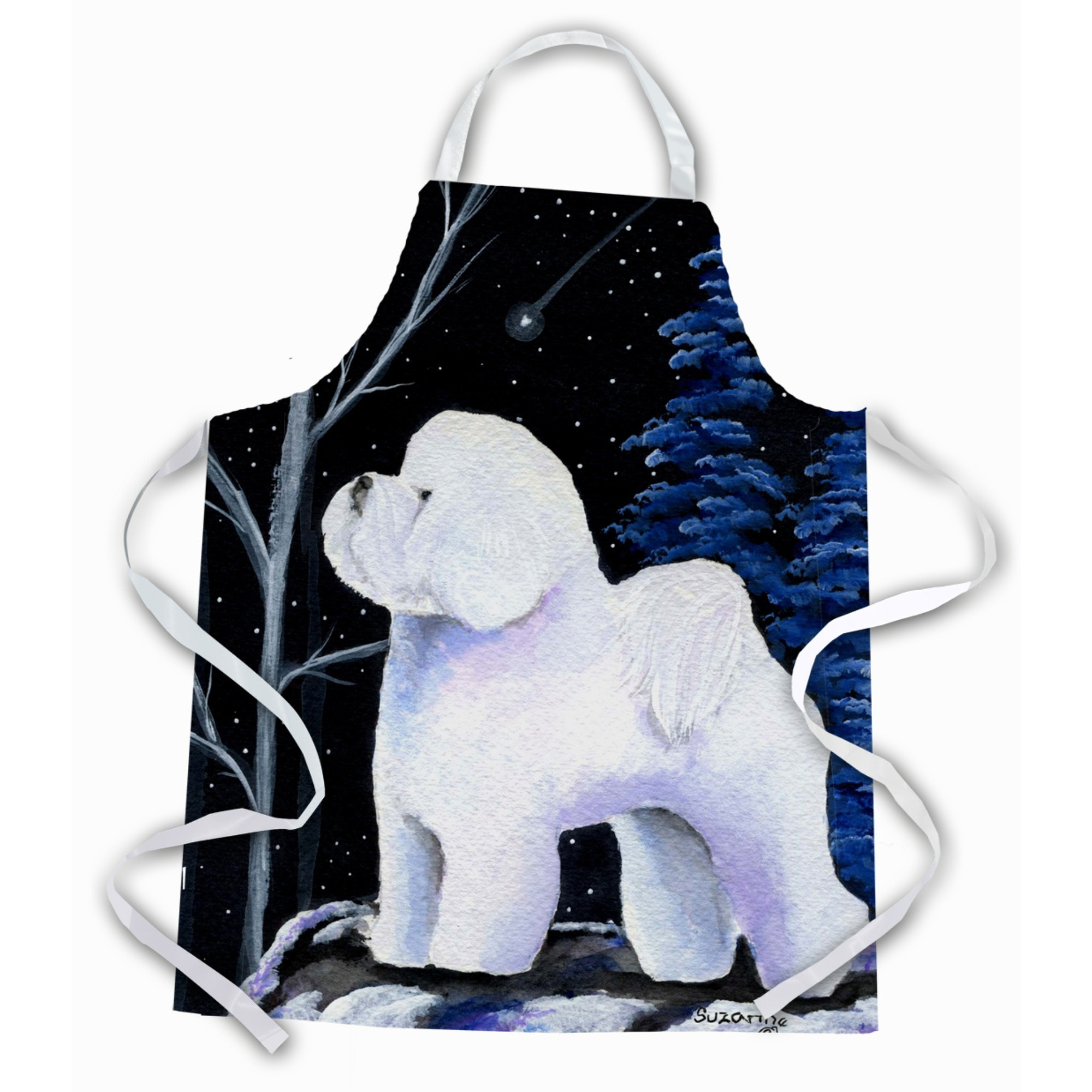 &quotCaroline's Treasures SS8397APRON Starry Night Bichon Frise Apron, Large, Multicolor"