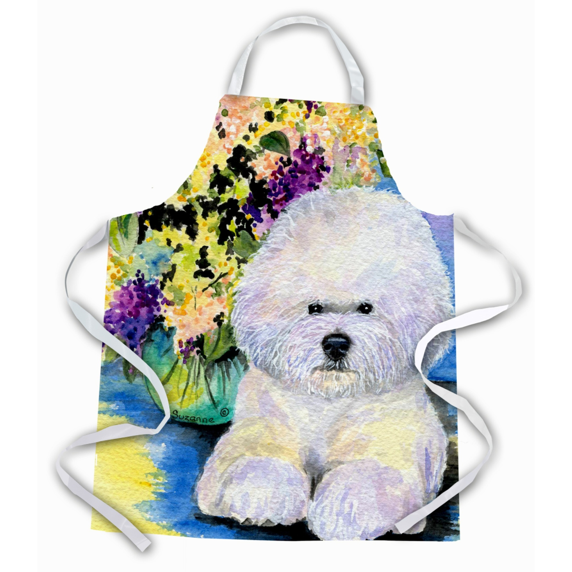 &quotCaroline's Treasures SS8295APRON Bichon Frise Apron, Large, Multicolor"