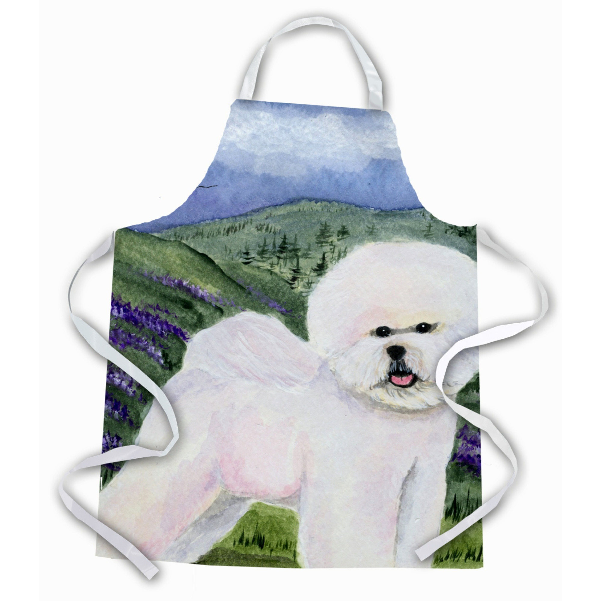 &quotCaroline's Treasures SS8025APRON Bichon Frise Apron, Large, Multicolor"