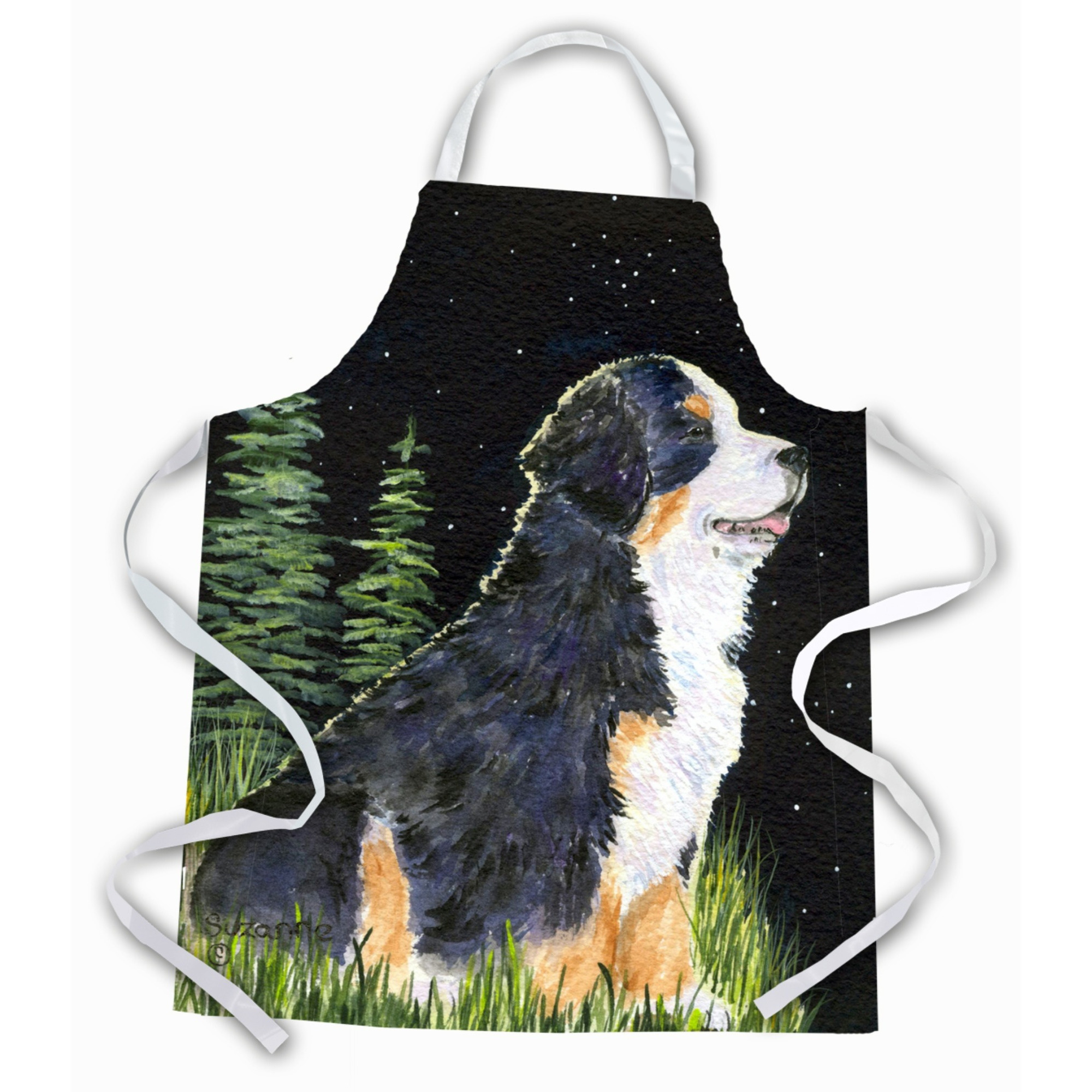 &quotCaroline's Treasures SS8468APRON Starry Night Bernese Mountain Dog Apron, Large, Multicolor"