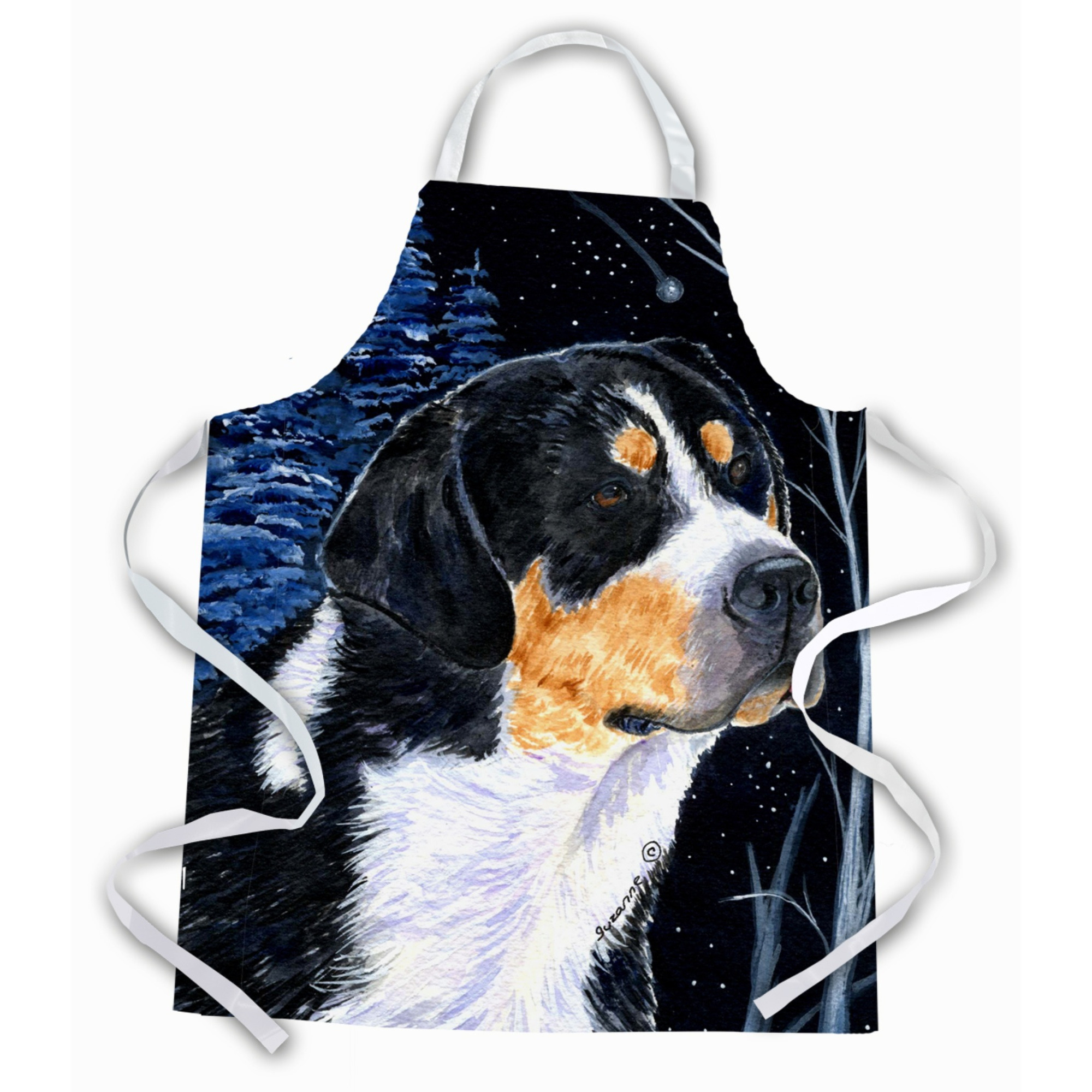 &quotCaroline's Treasures SS8393APRON Starry Night Bernese Mountain Dog Apron, Large, Multicolor"