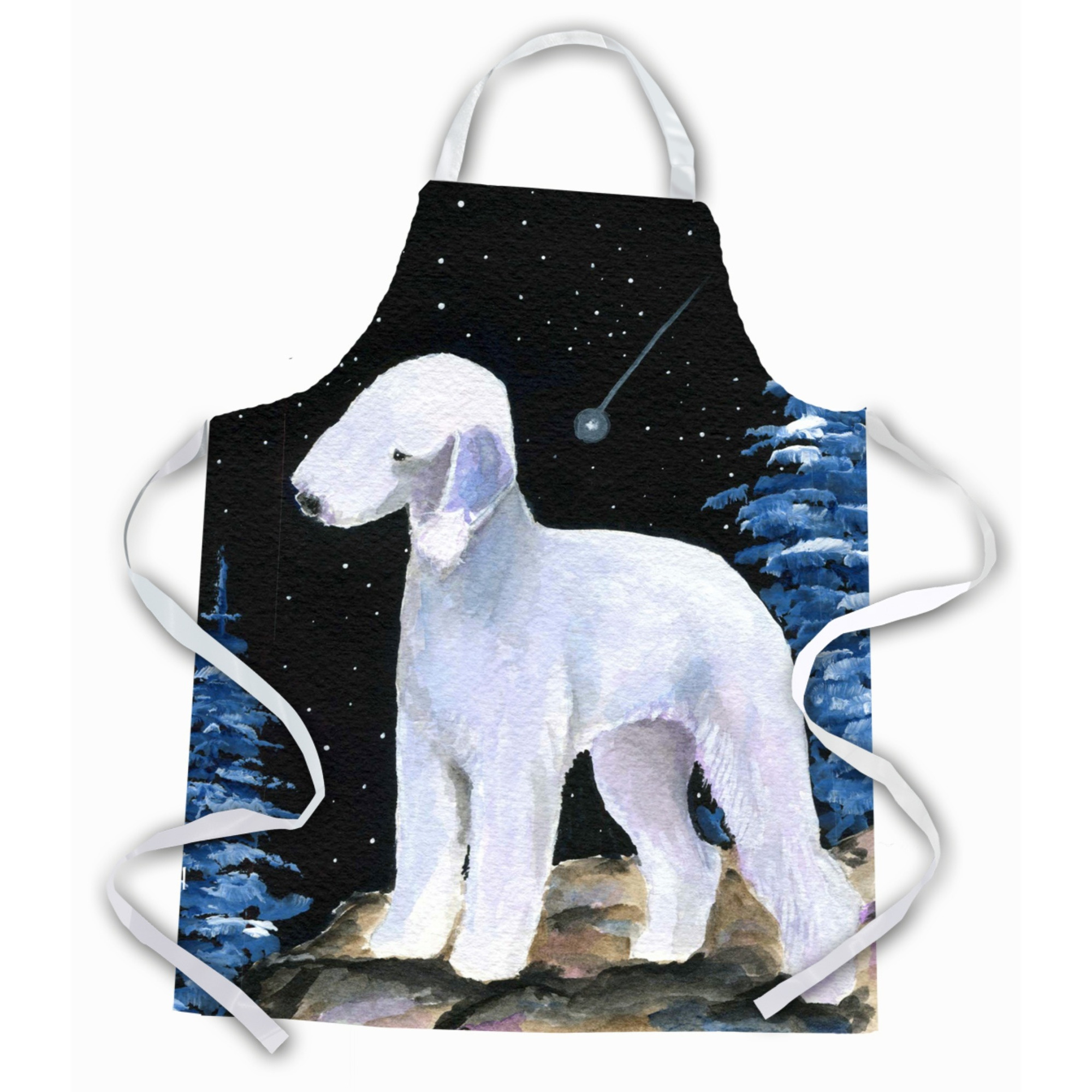 &quotCaroline's Treasures SS8455APRON Starry Night Bedlington Terrier Apron, Large, Multicolor"