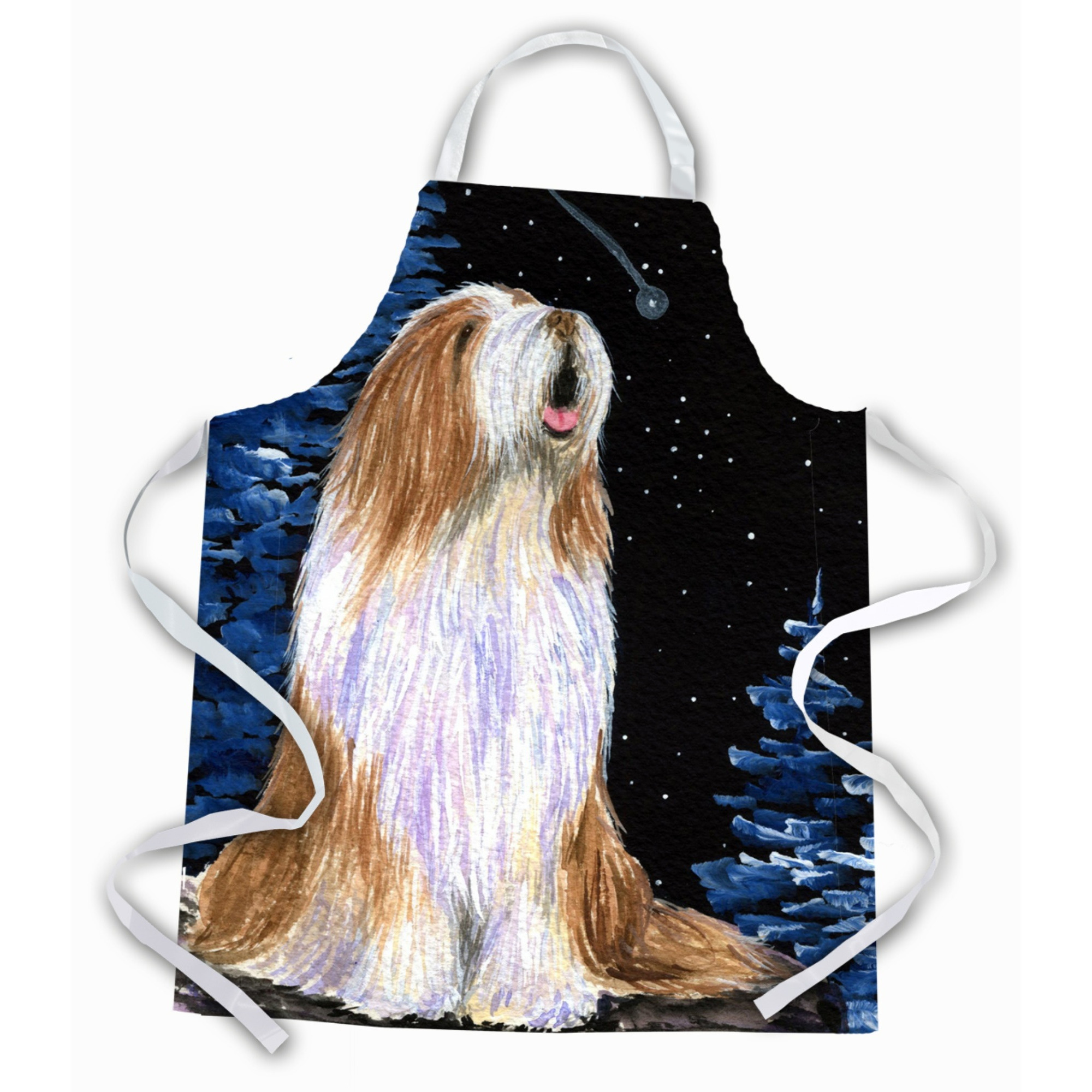 &quotCaroline's Treasures SS8467APRON Starry Night Bearded Collie Apron, Large, Multicolor"
