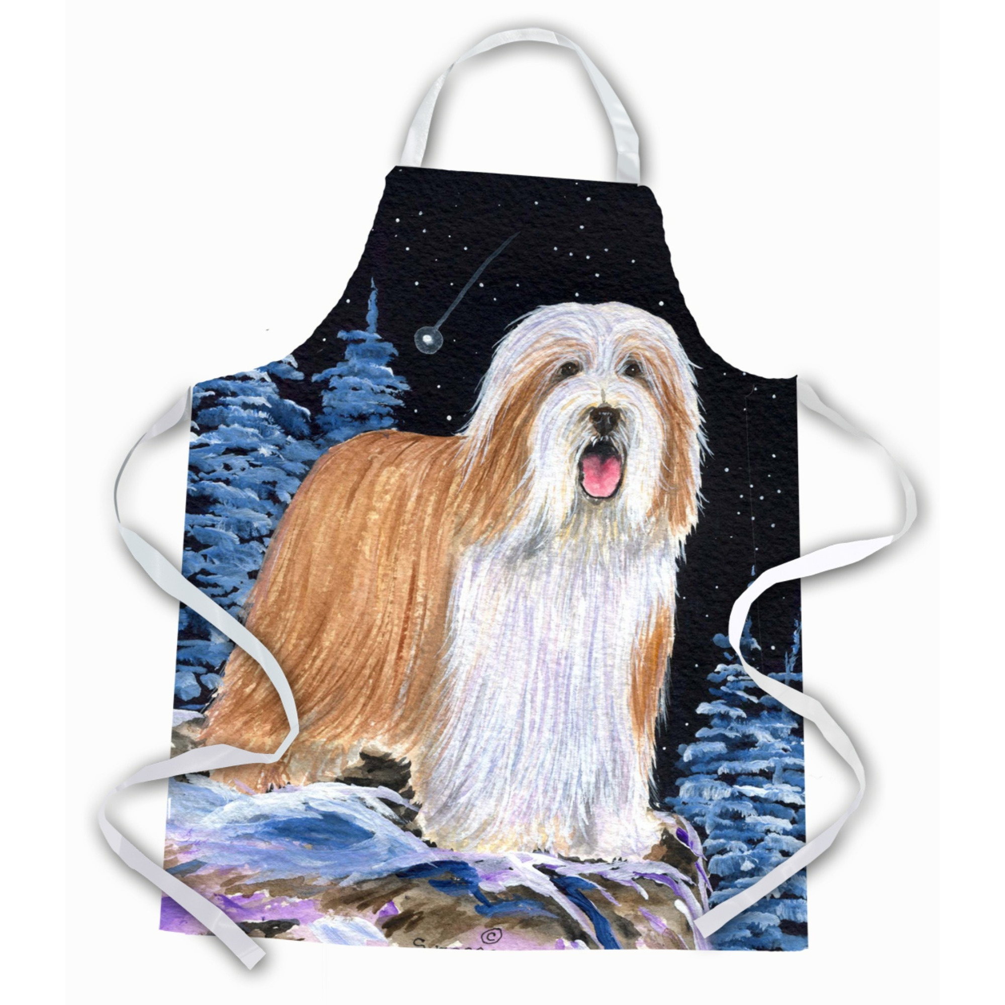 &quotCaroline's Treasures SS8451APRON Starry Night Bearded Collie Apron, Large, Multicolor"