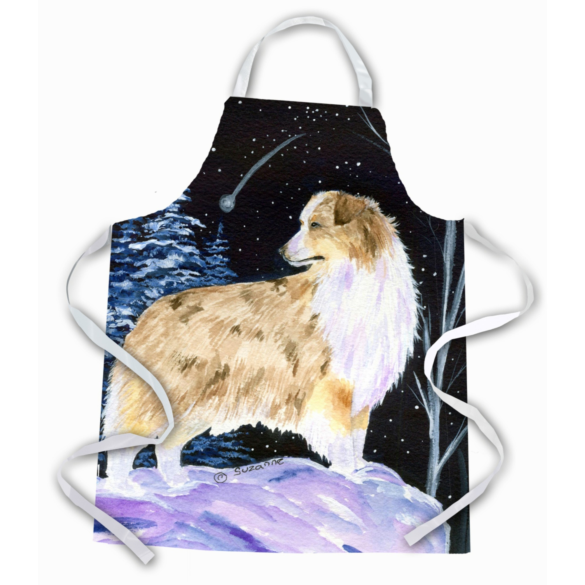 &quotCaroline's Treasures SS8359APRON Starry Night Australian Shepherd Apron, Large, Multicolor"