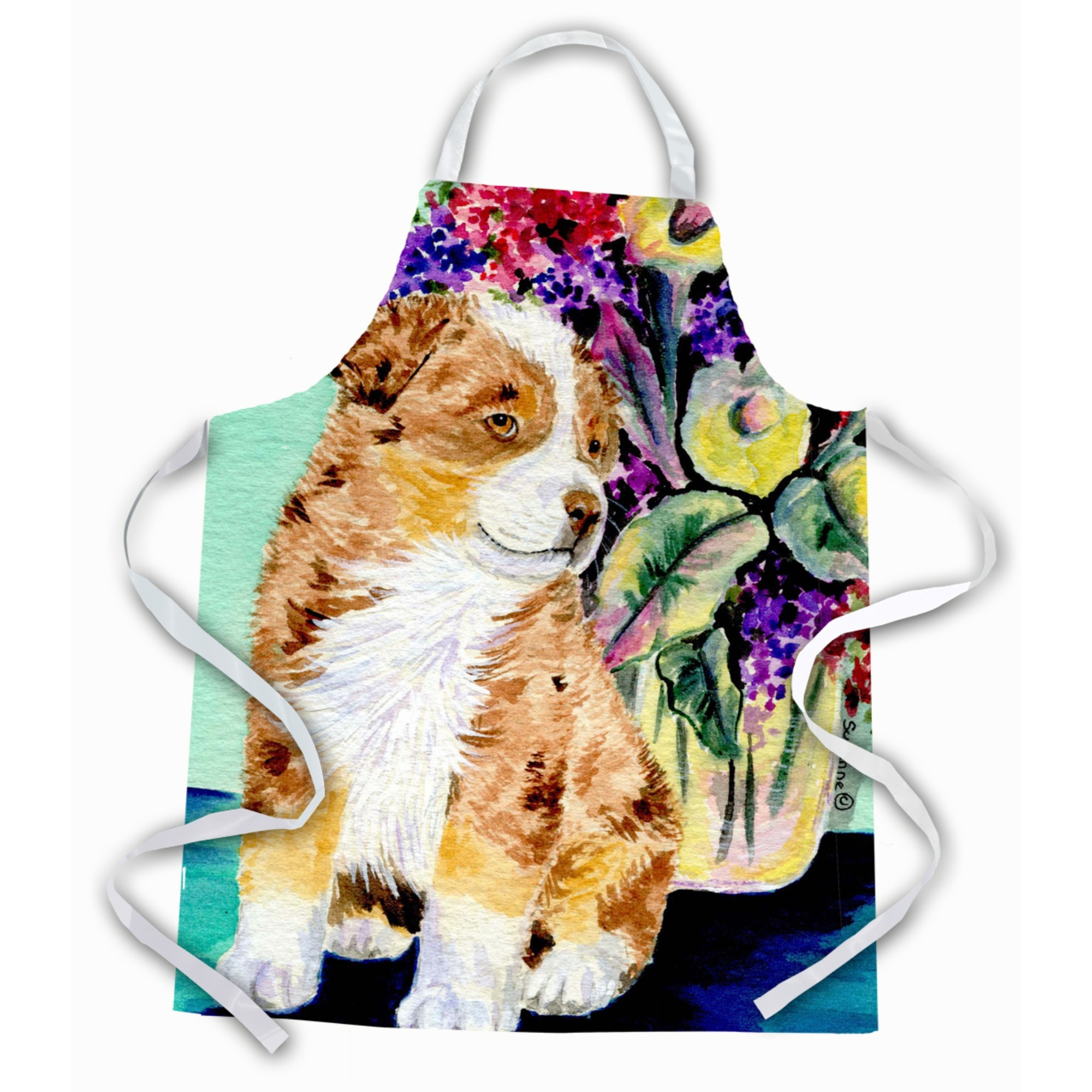 &quotCaroline's Treasures SS8312APRON Australian Shepherd Apron, Large, Multicolor"