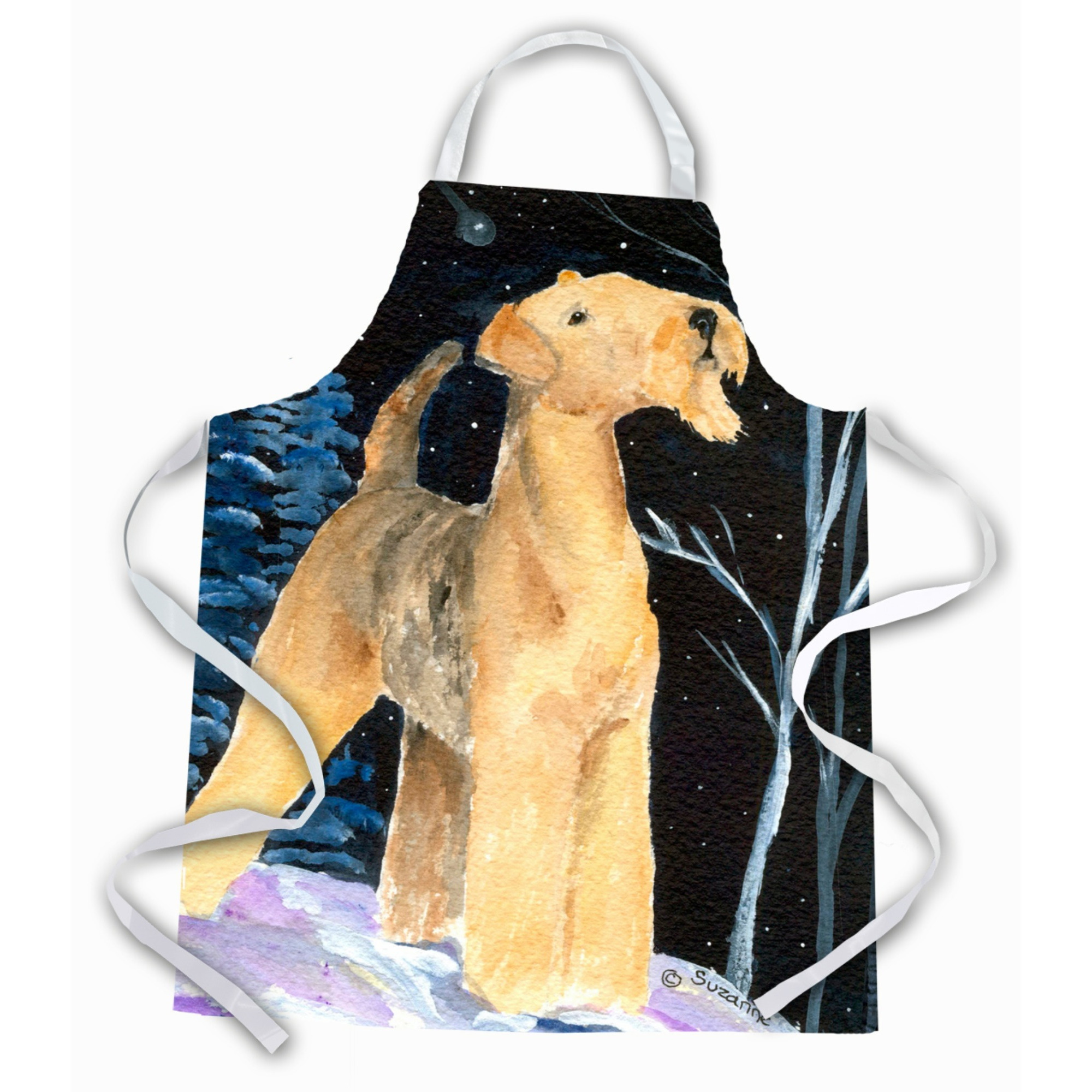 &quotCaroline's Treasures SS8361APRON Starry Night Airedale Apron, Large, Multicolor"