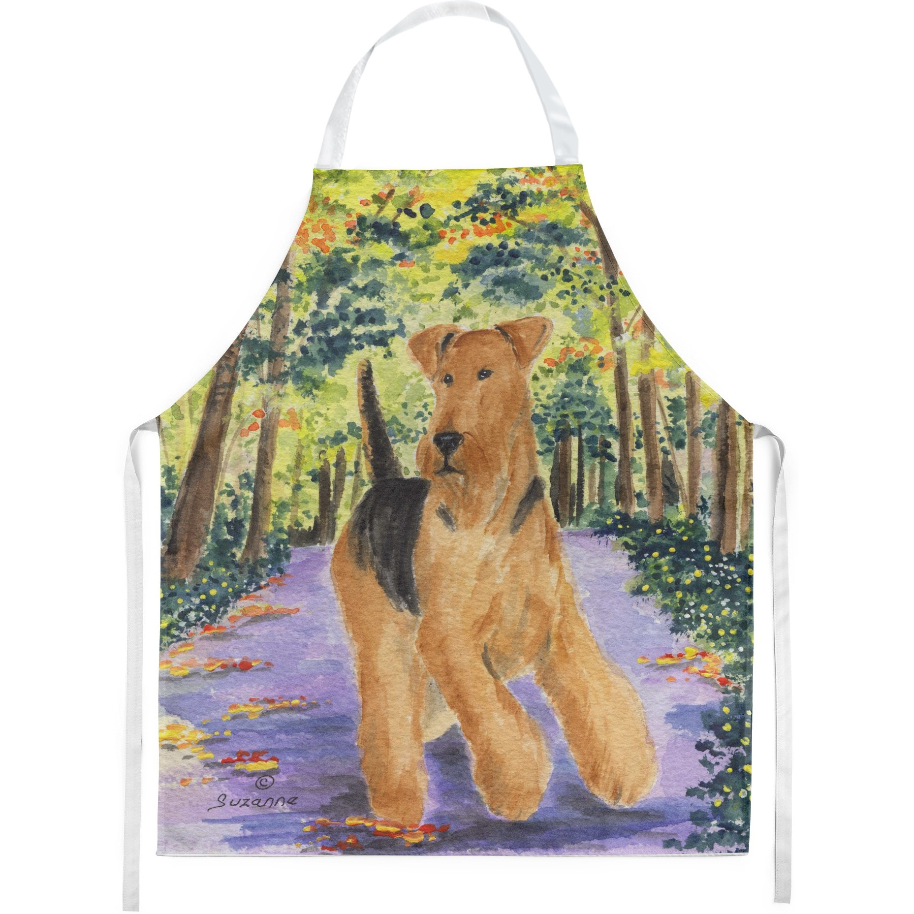 &quotCaroline's Treasures SS8208APRON Airedale Apron, Large, Multicolor"