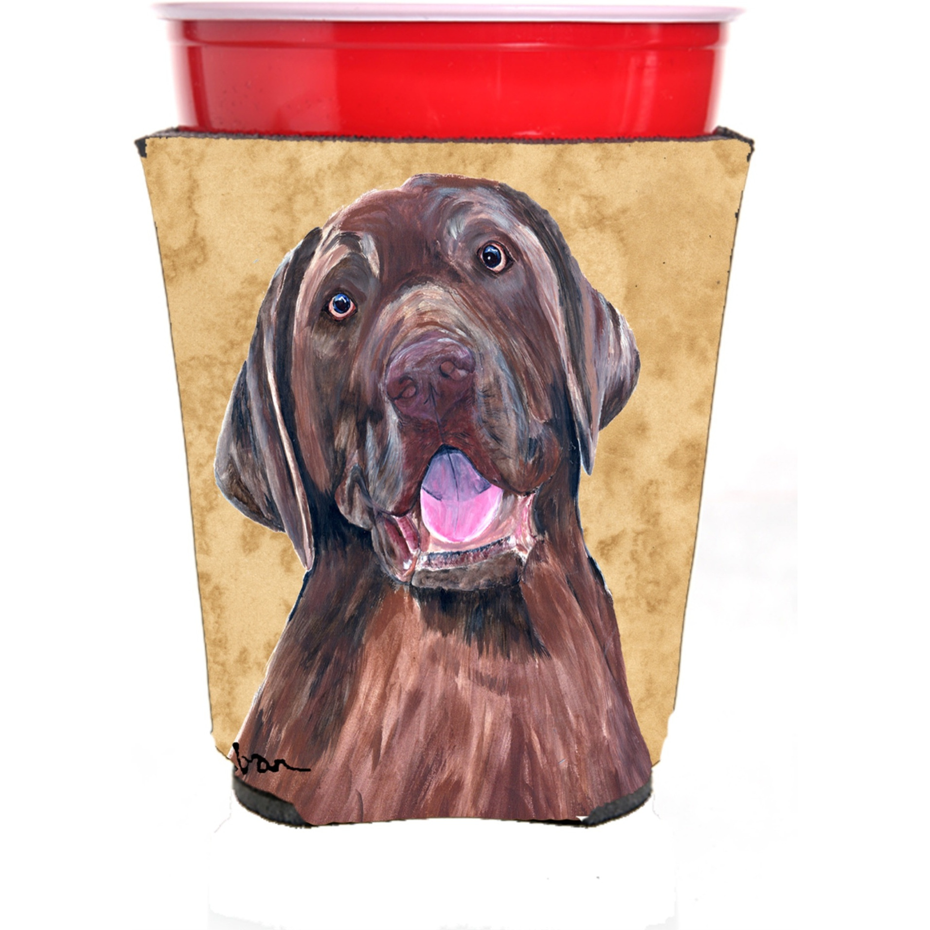 Labrador Red Solo Cup Beverage Insulator Hugger