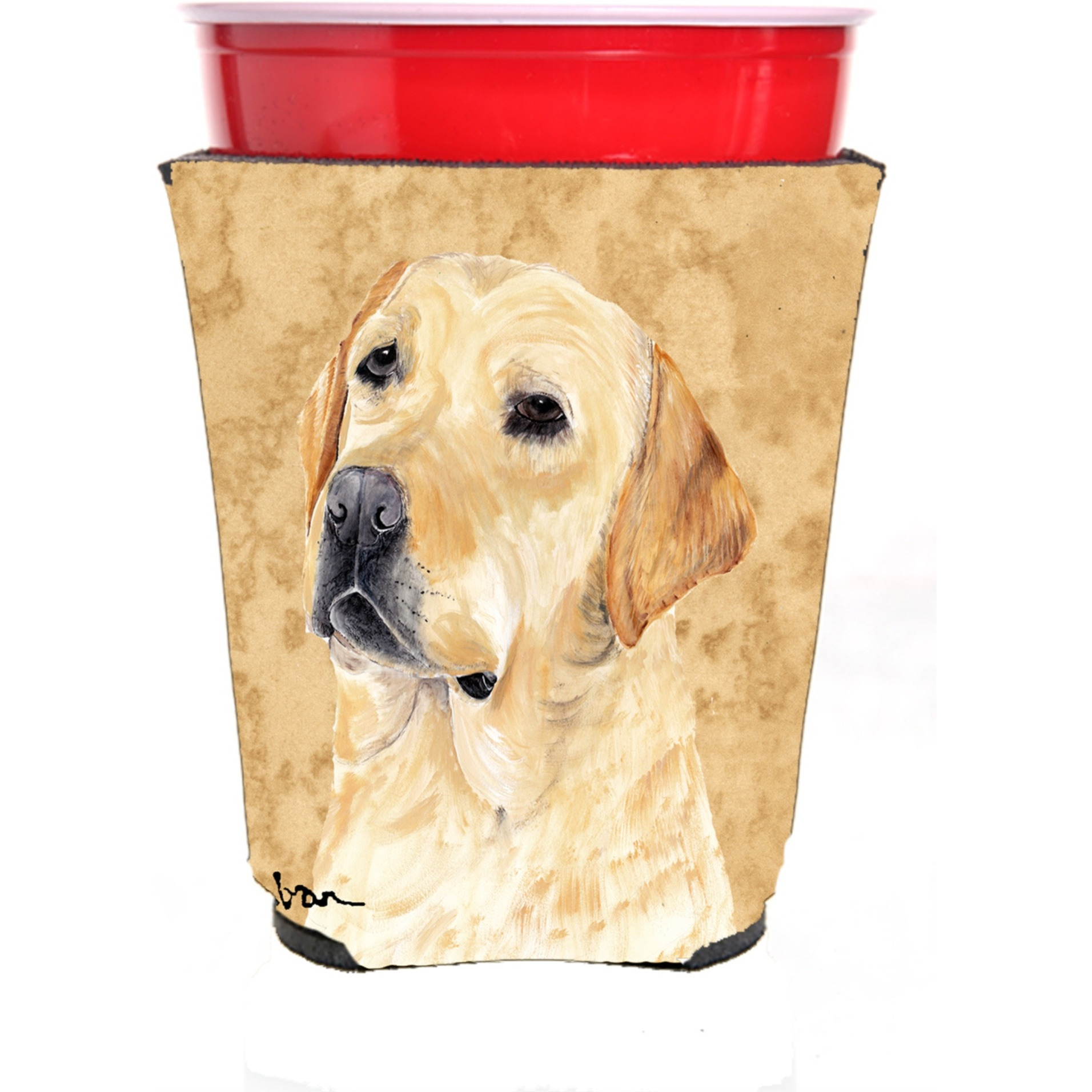 Labrador Red Solo Cup Beverage Insulator Hugger