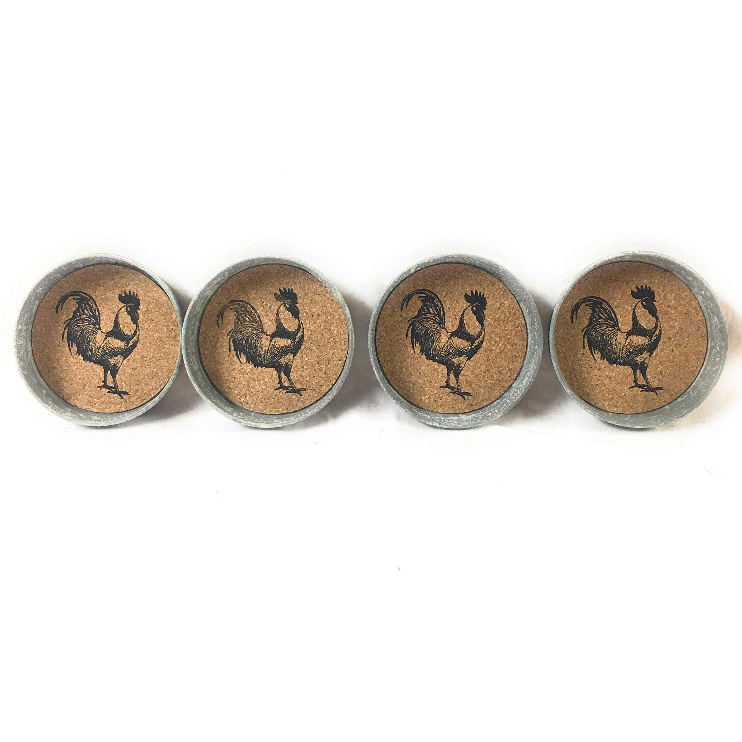 Mason Jar Lid Coaster - Rooster - Box of 4