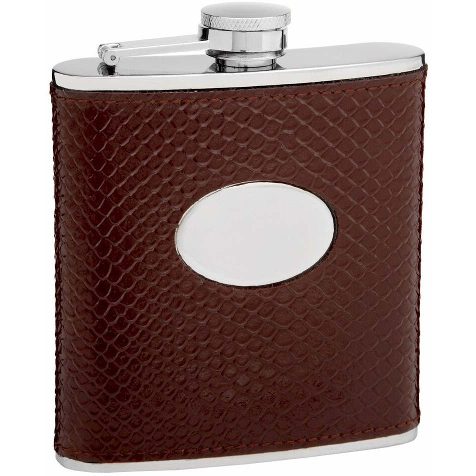 Leather Hip Flask Holders with Snake Skin Patterns