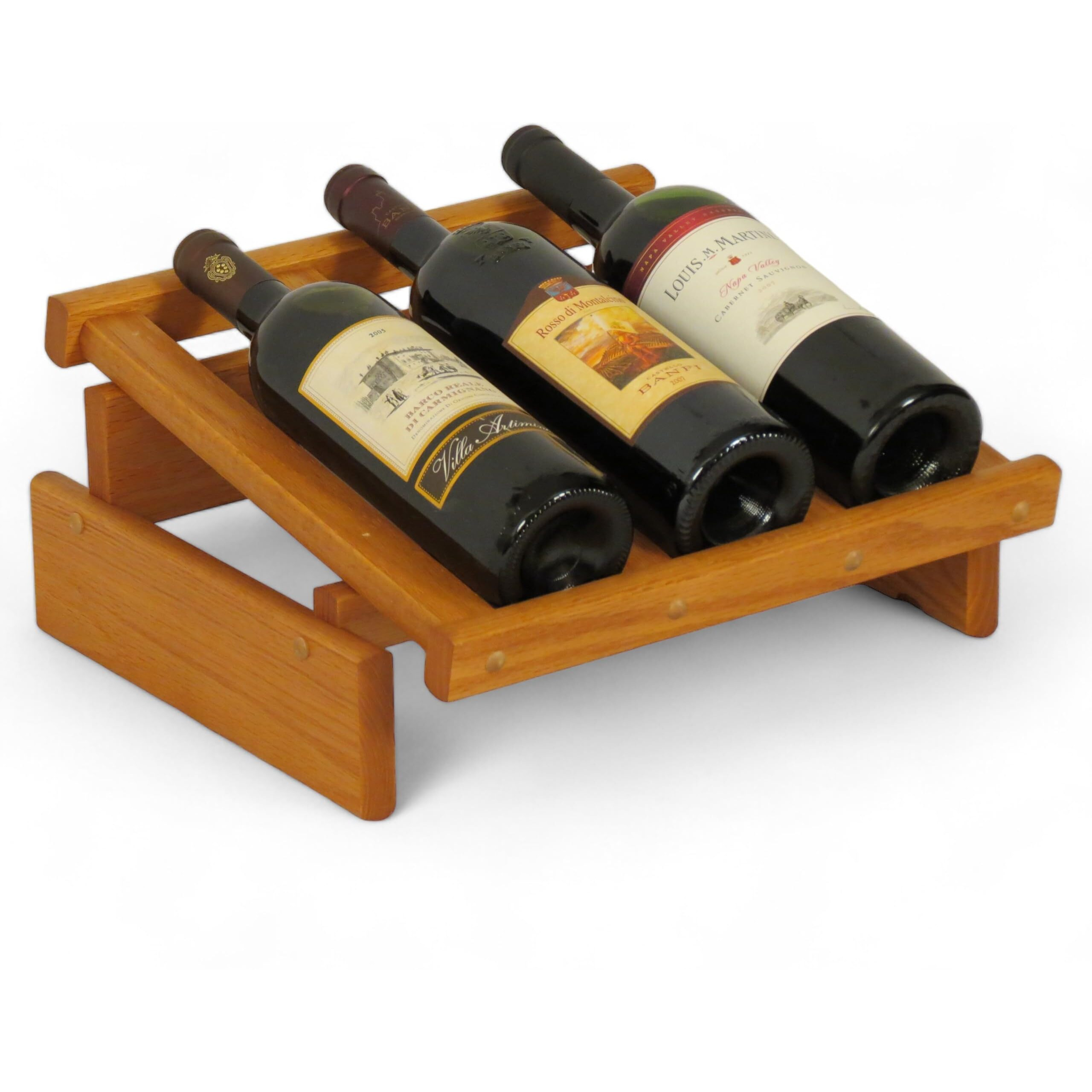 Wooden Mallet WRD3MO 3 Bottle Dakota Wine Display