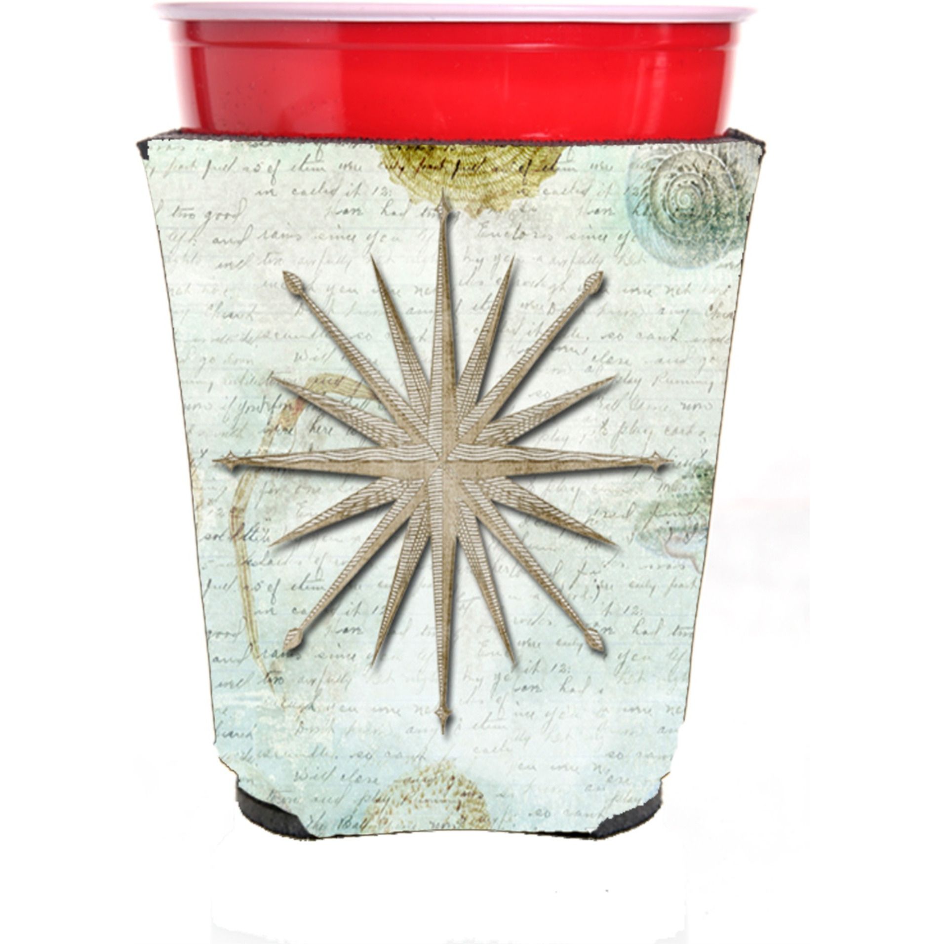 Shells Navagation Star Red Solo Cup Beverage Insulator Hugger