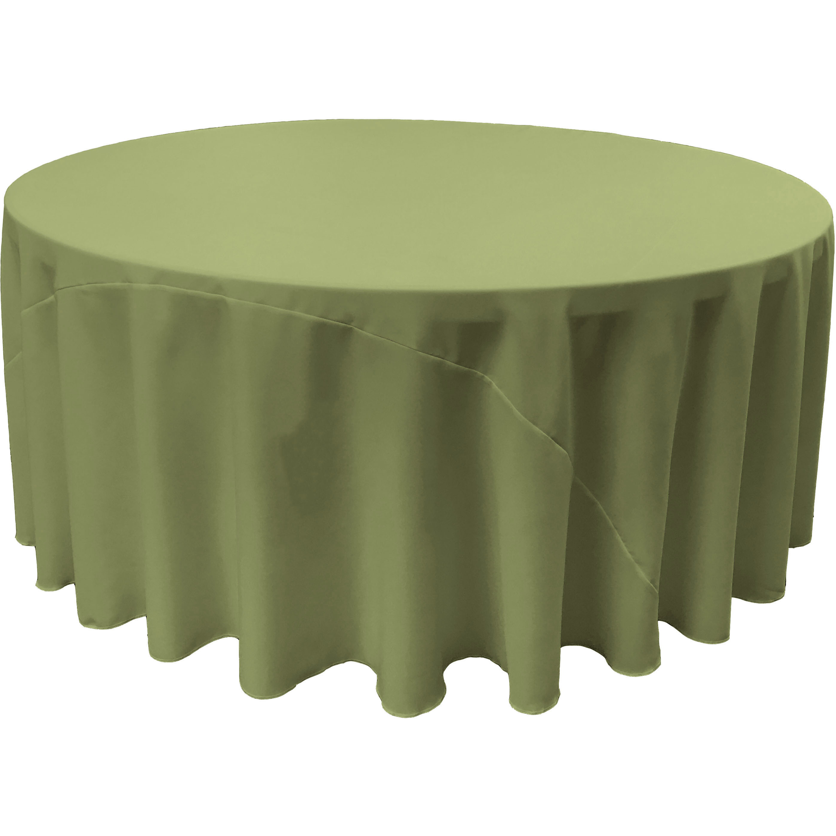 LA Linen Polyester Poplin Tablecloth 120-Inches Round, Dark Sage