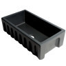 33" Black Matte Reversible Smooth / Fluted Single Bowl Fireclay Farm Sink